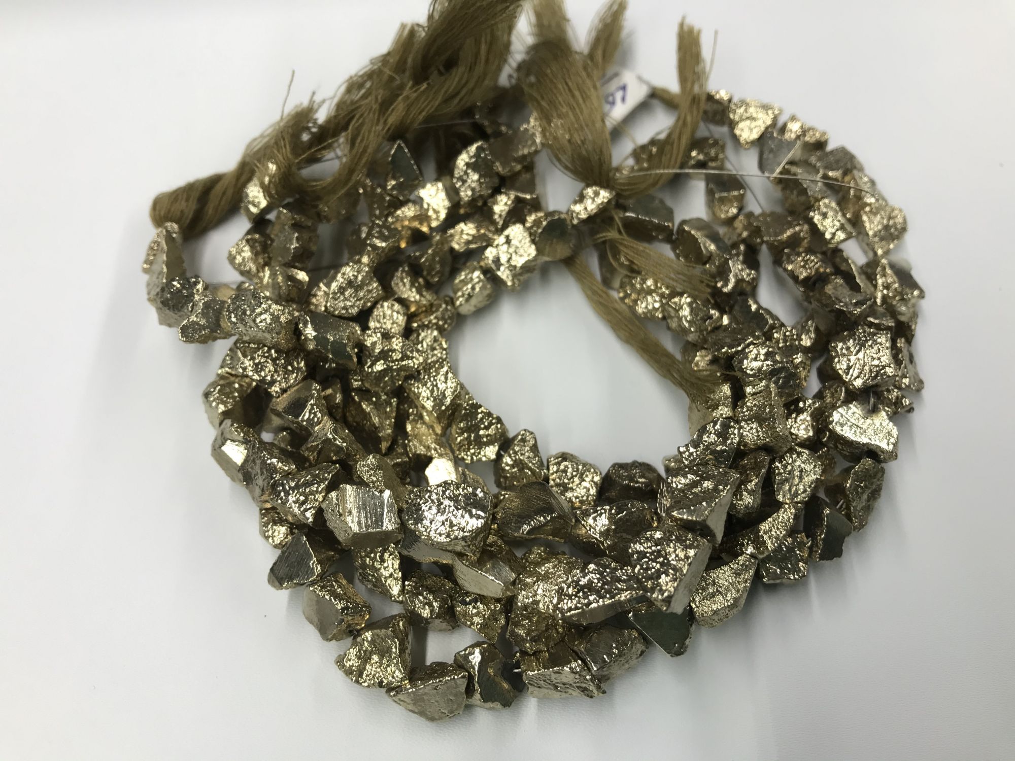 Pyrite Rough Cut Nuggets Faceted coated
