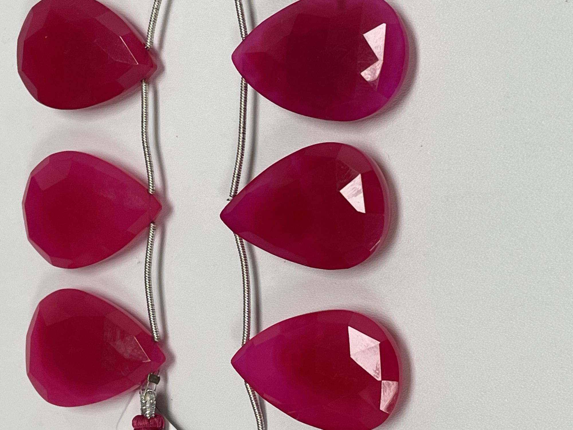 Pink Chalcedony Pears Faceted