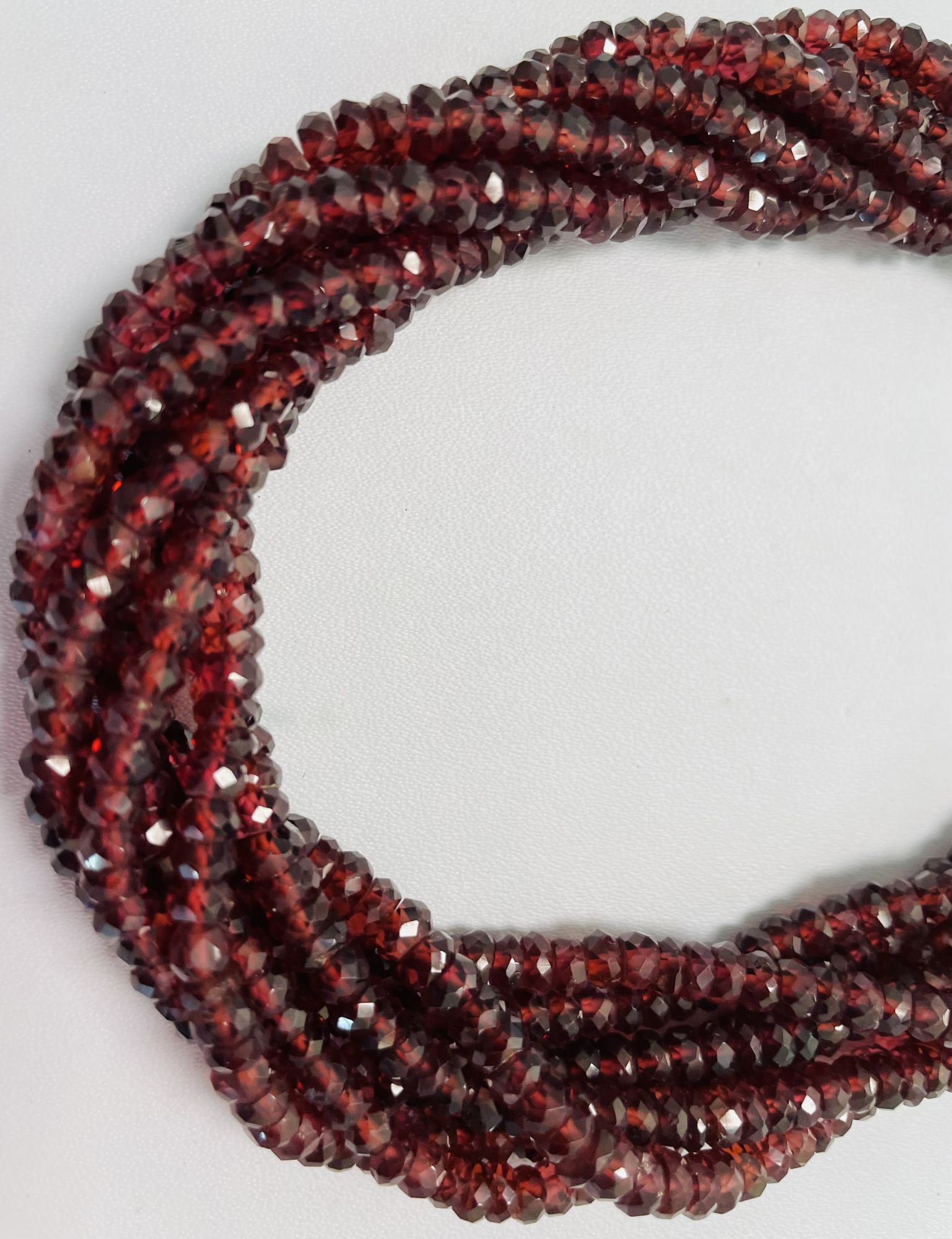 Garnet Rondelle Faceted