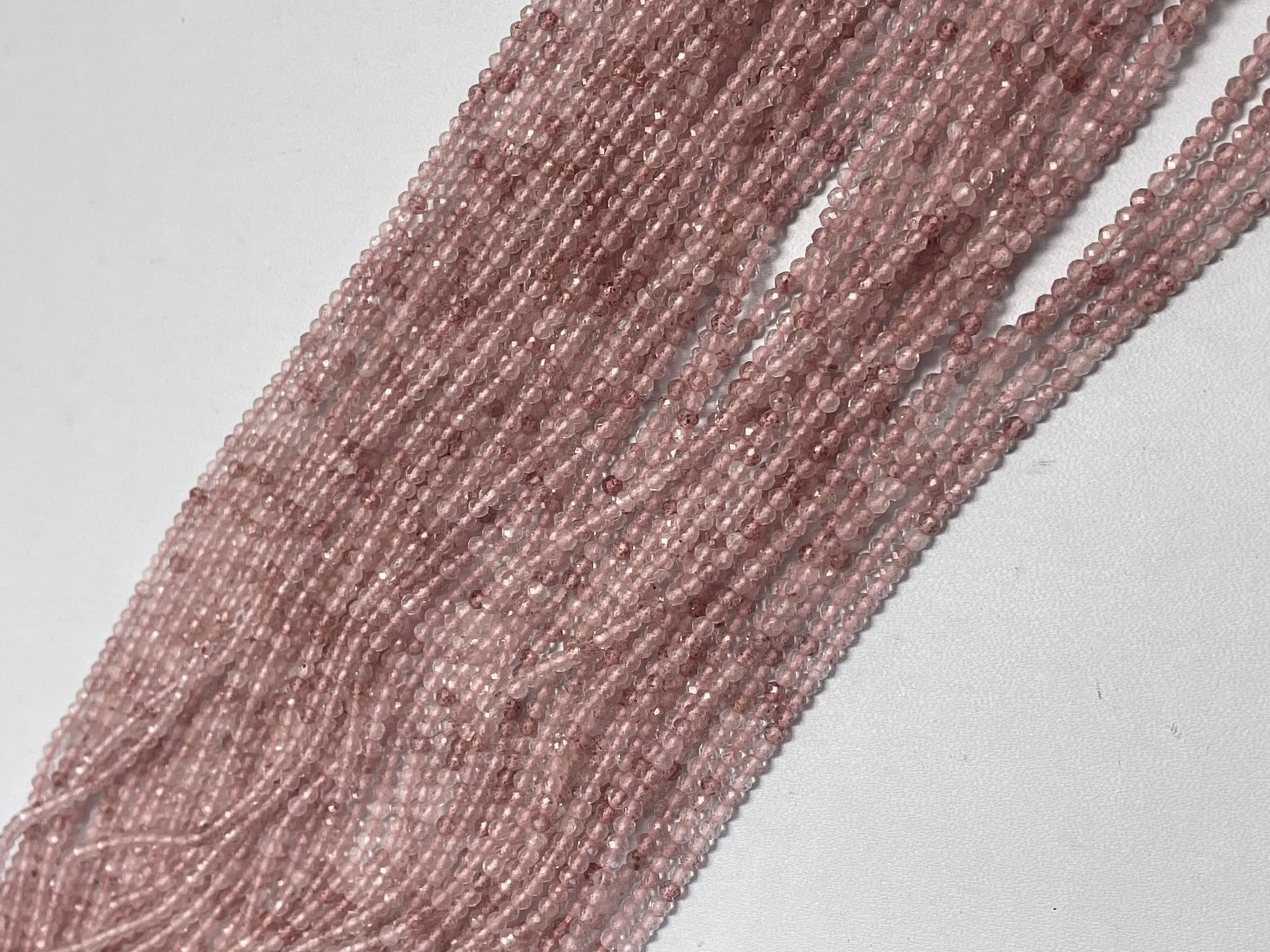 Pink Strawberry Quartz Round Faceted