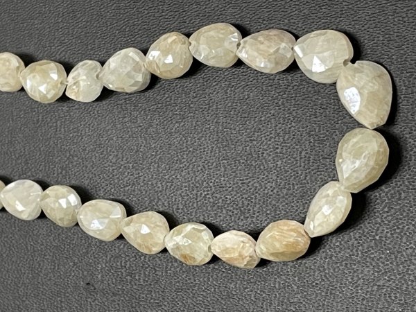 Pearl White Silverite Pear Faceted