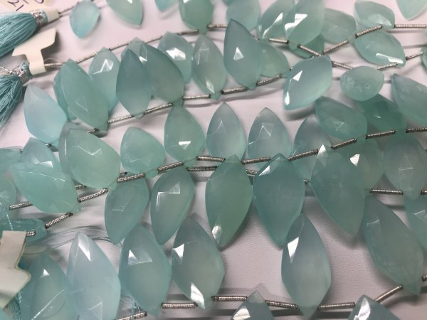 Aqua Chalcedony Arrowheads Faceted
