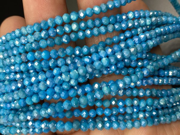 Coated Moonstone Rondelle Faceted