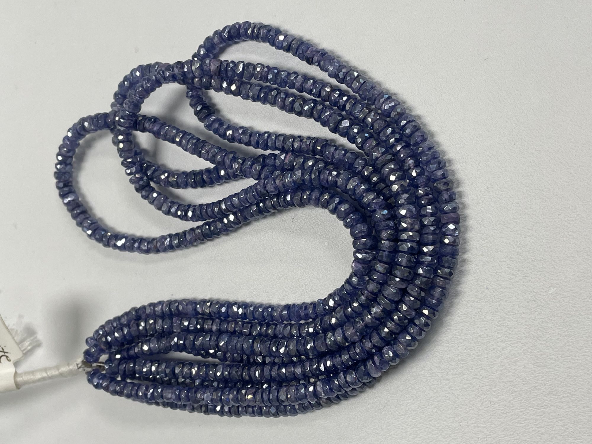 Kyanite Rondelle Faceted Coated