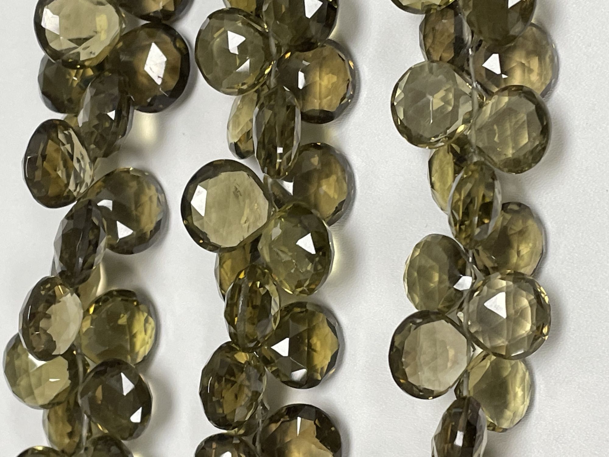 Olive Quartz Heart Faceted