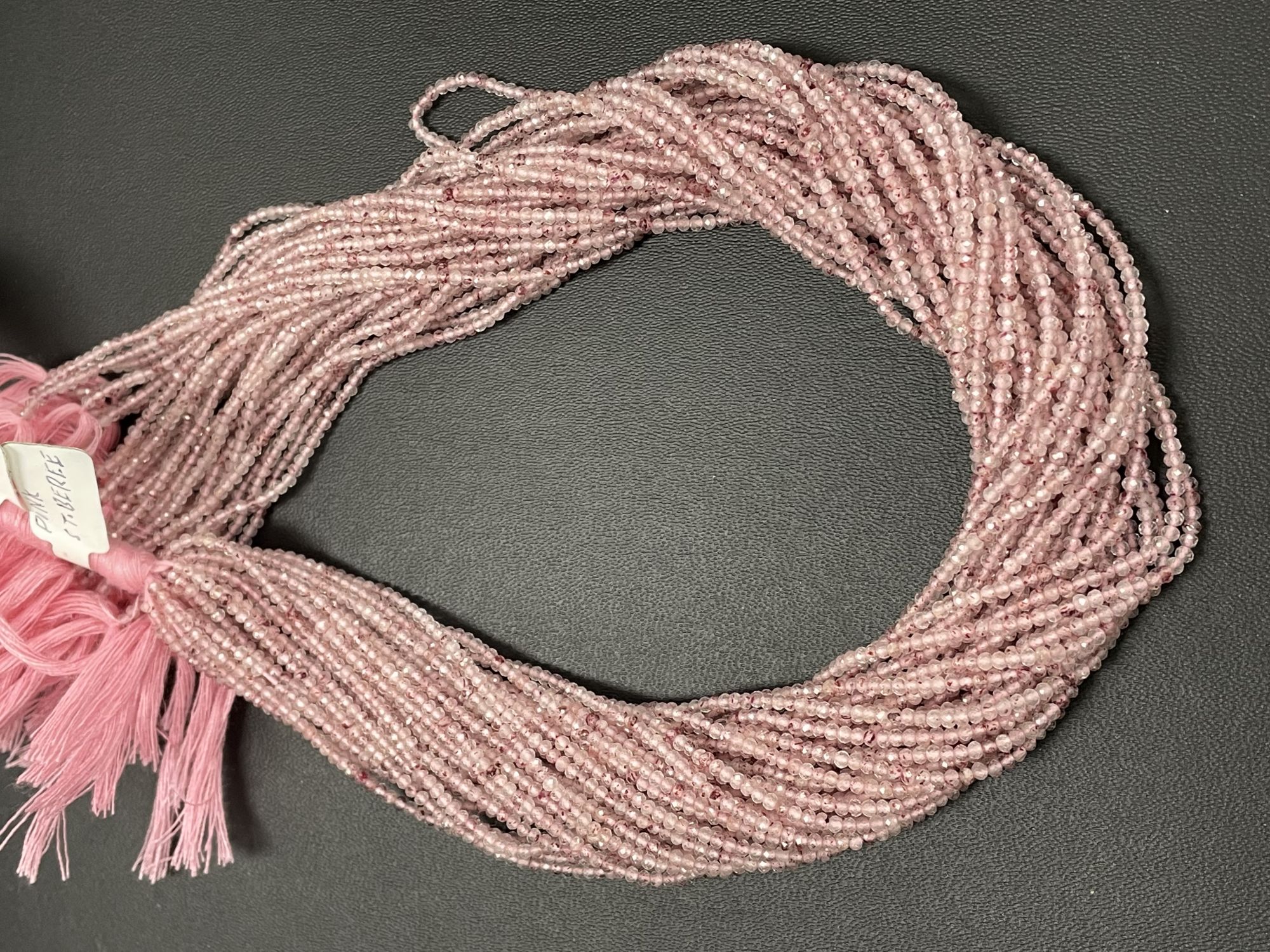 Pink Rutilated Quartz Rondelle Faceted