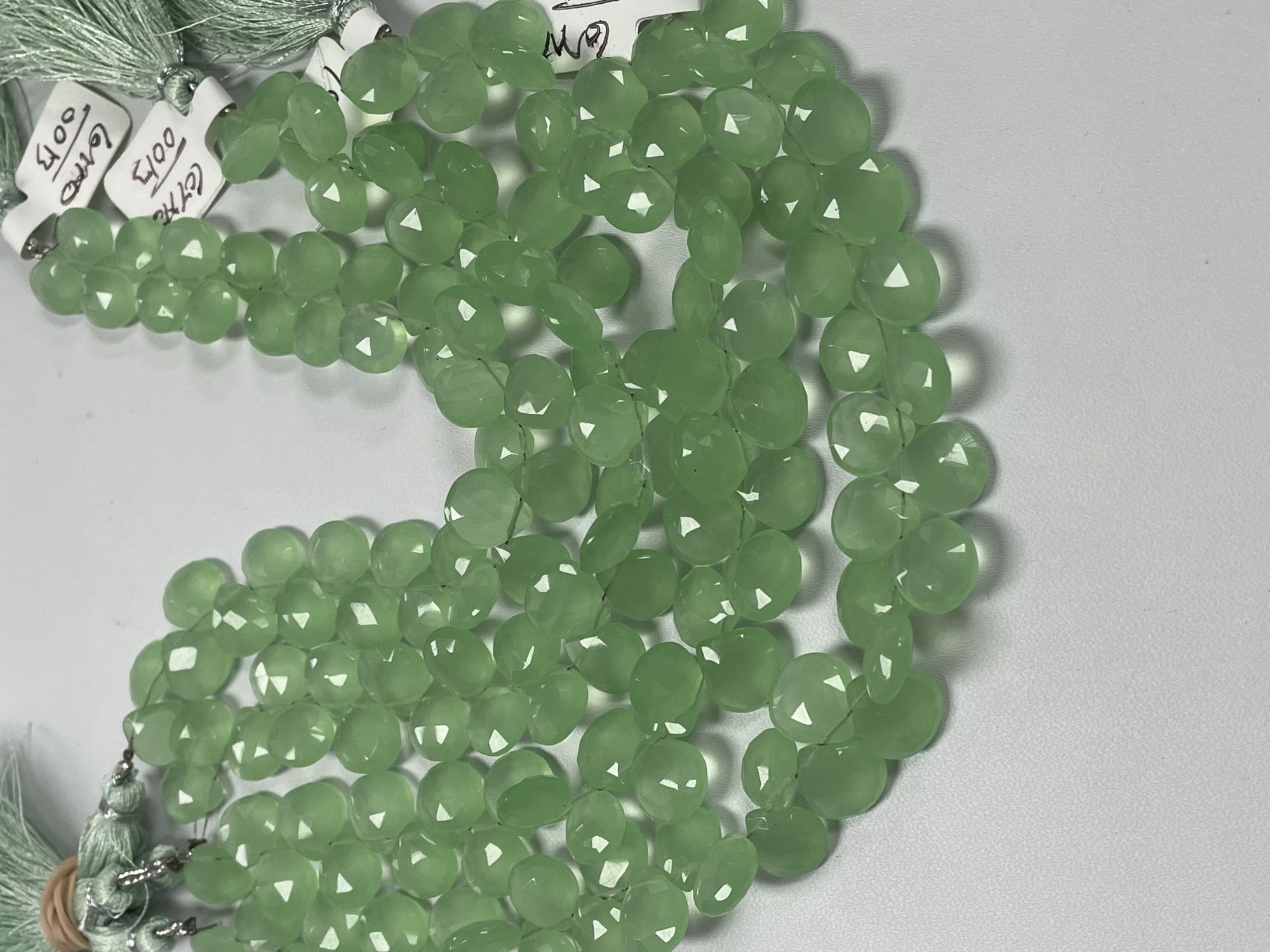 Green Chalcedony Heart Faceted