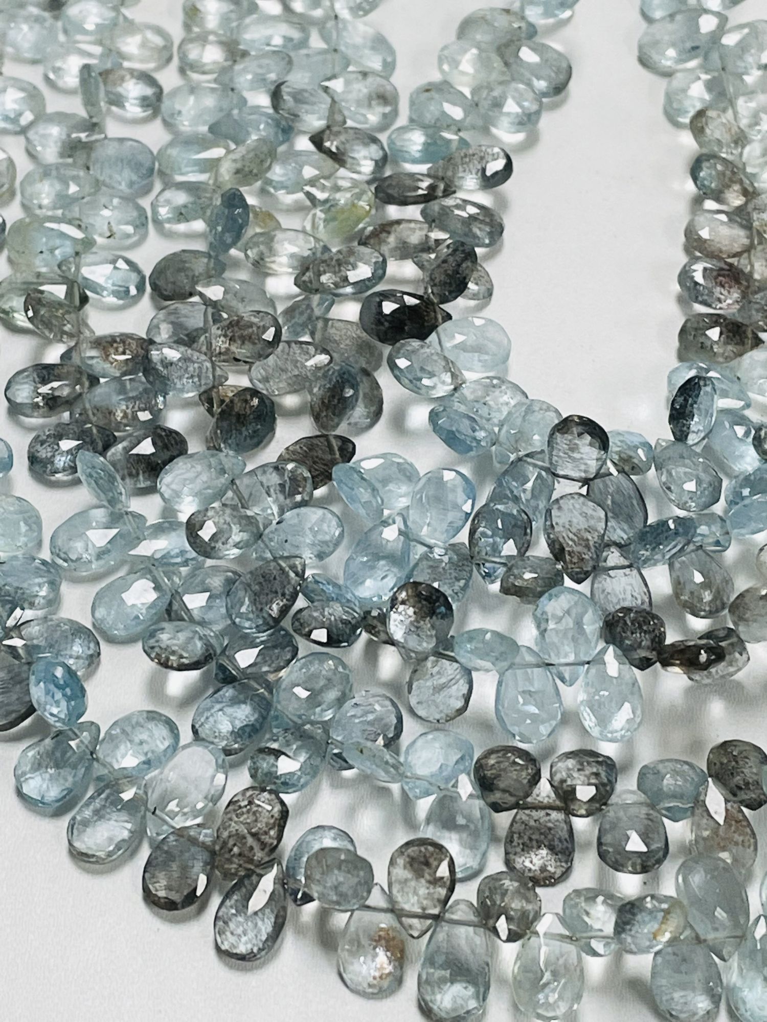 Copper Aquamarine Pear Faceted