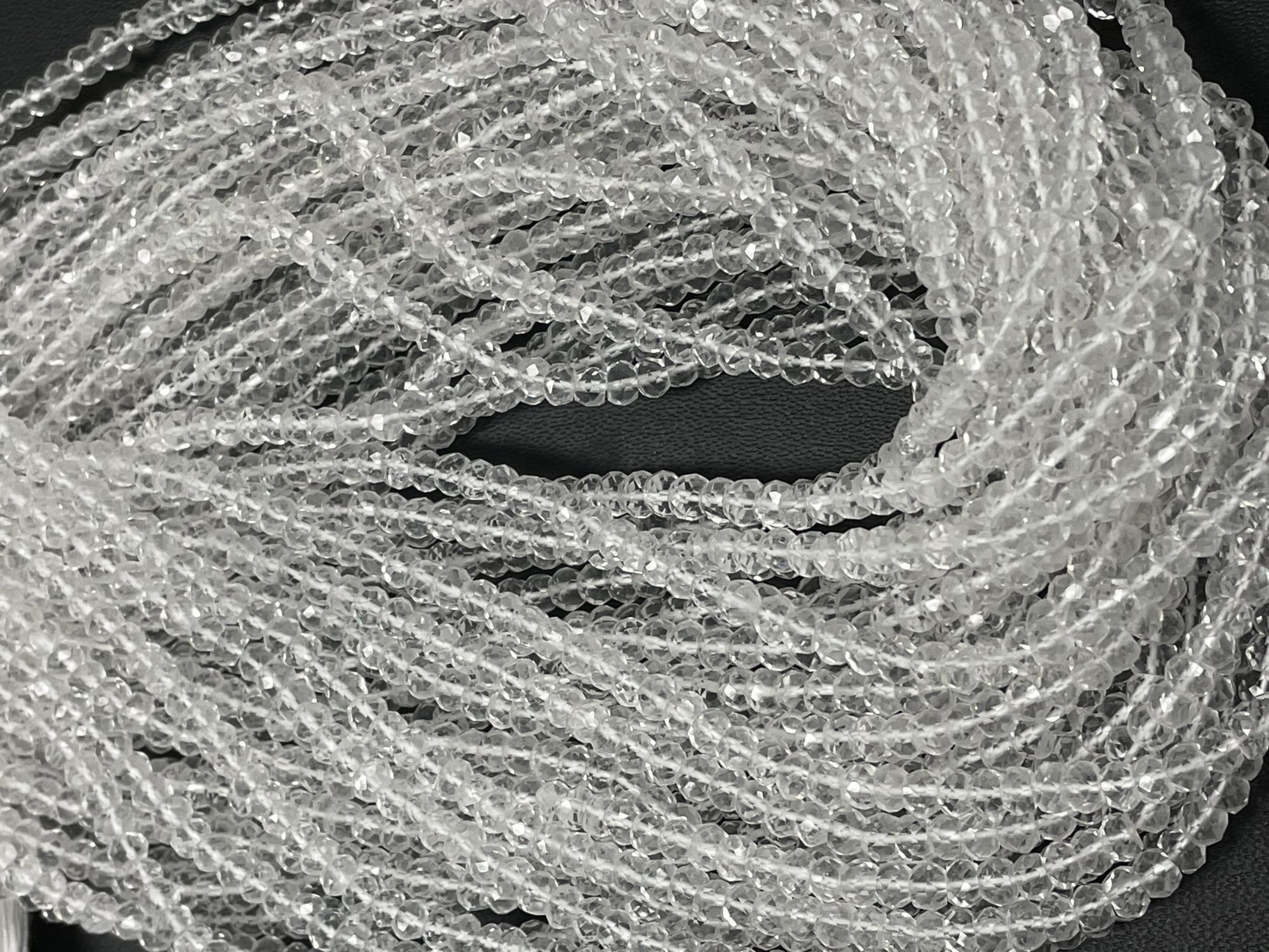 Crystal Quartz Rondelle Faceted