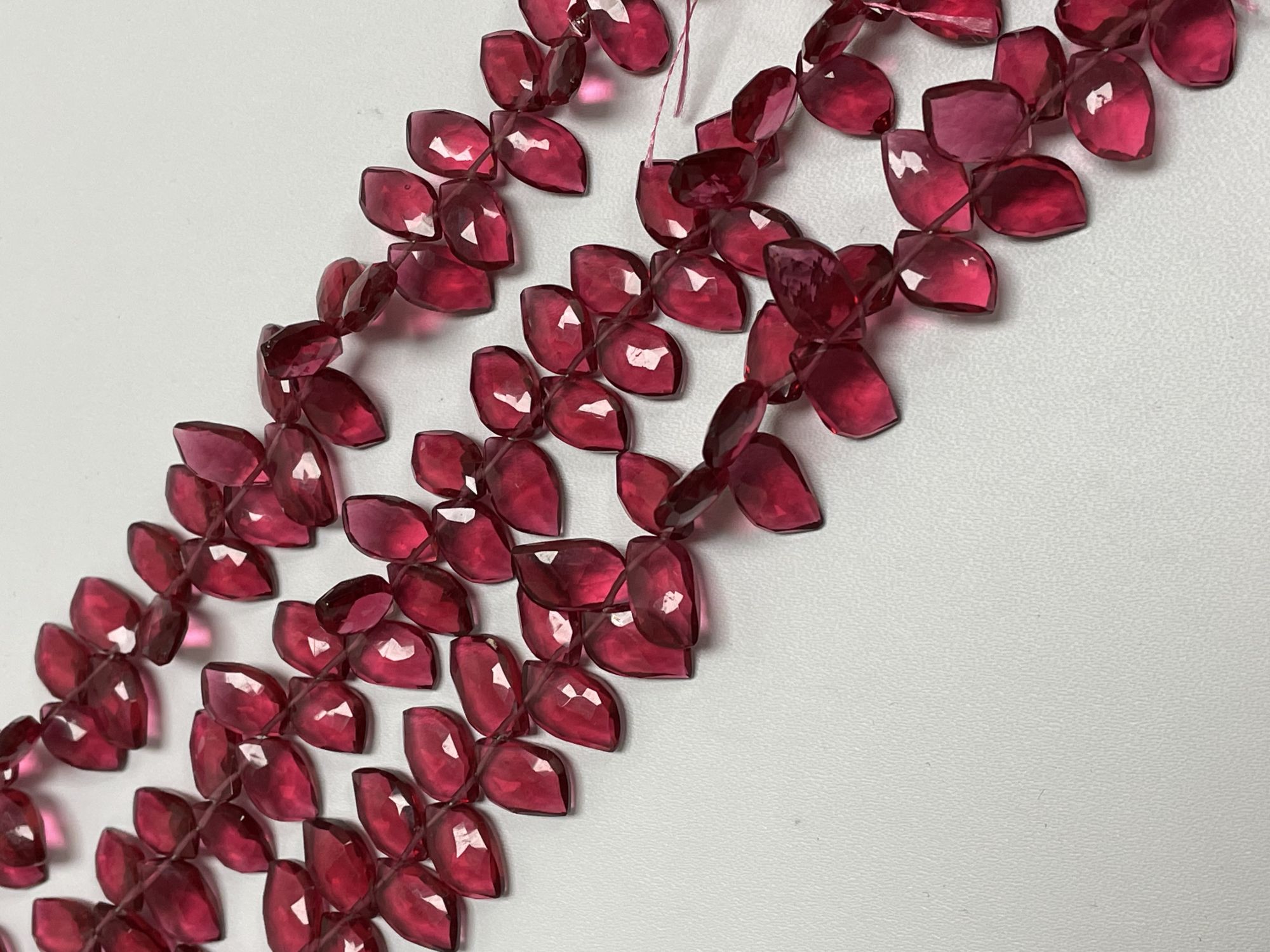 Rubilite Hydro Quartz Twisted Leaf Faceted