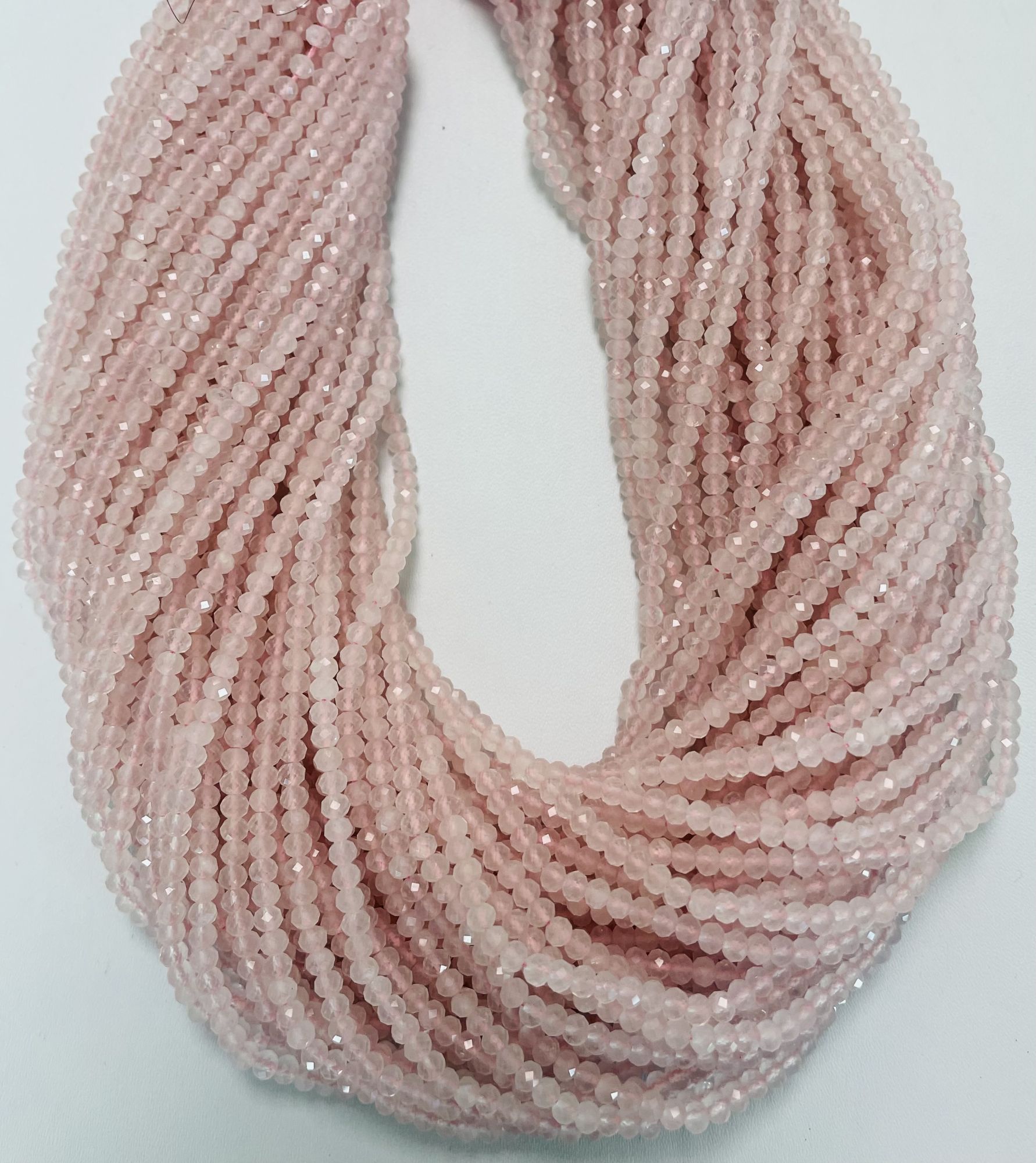 Rose Quartz Rondelle Faceted