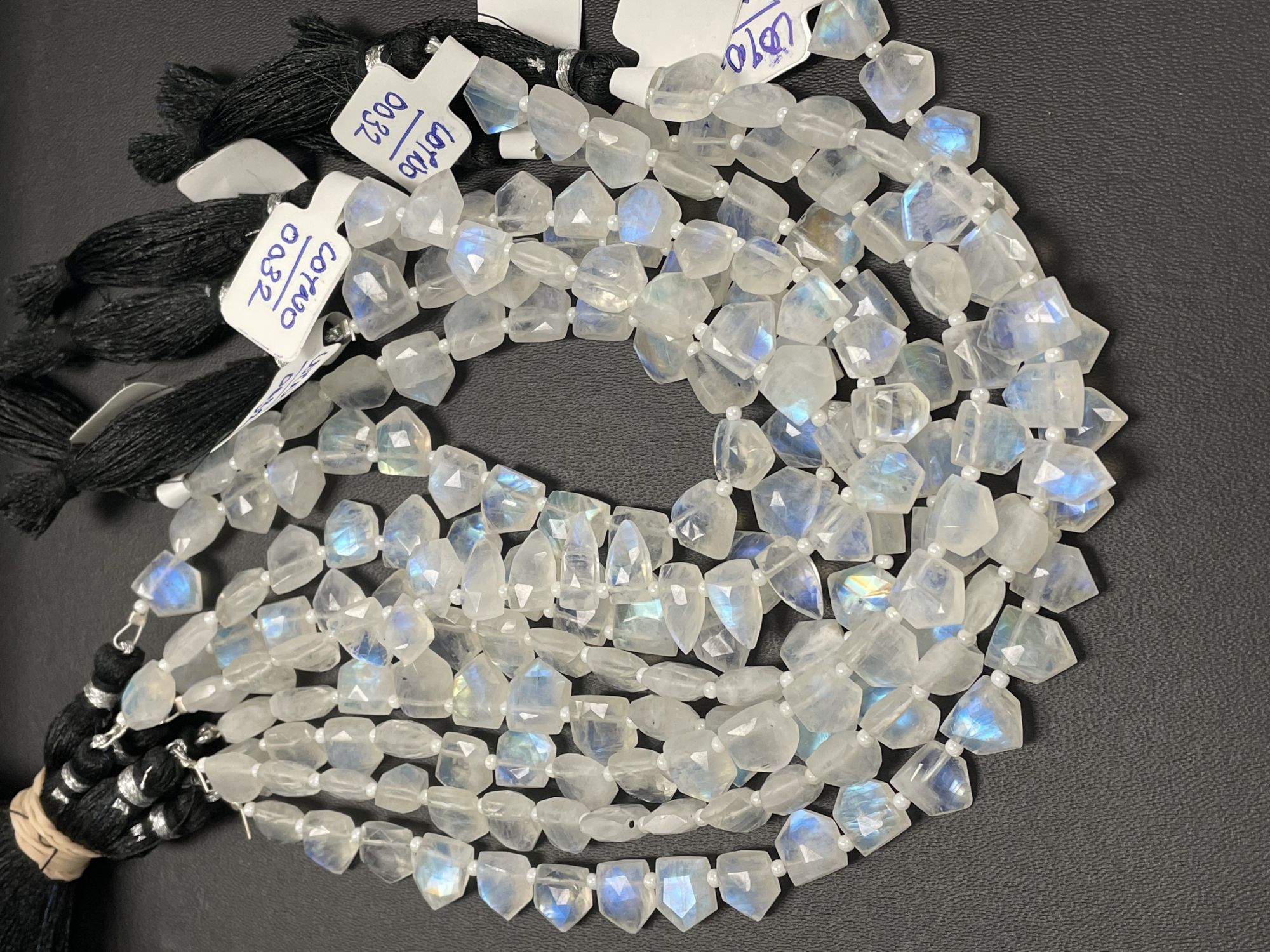 Rainbow Moonstone Fan Cut Faceted