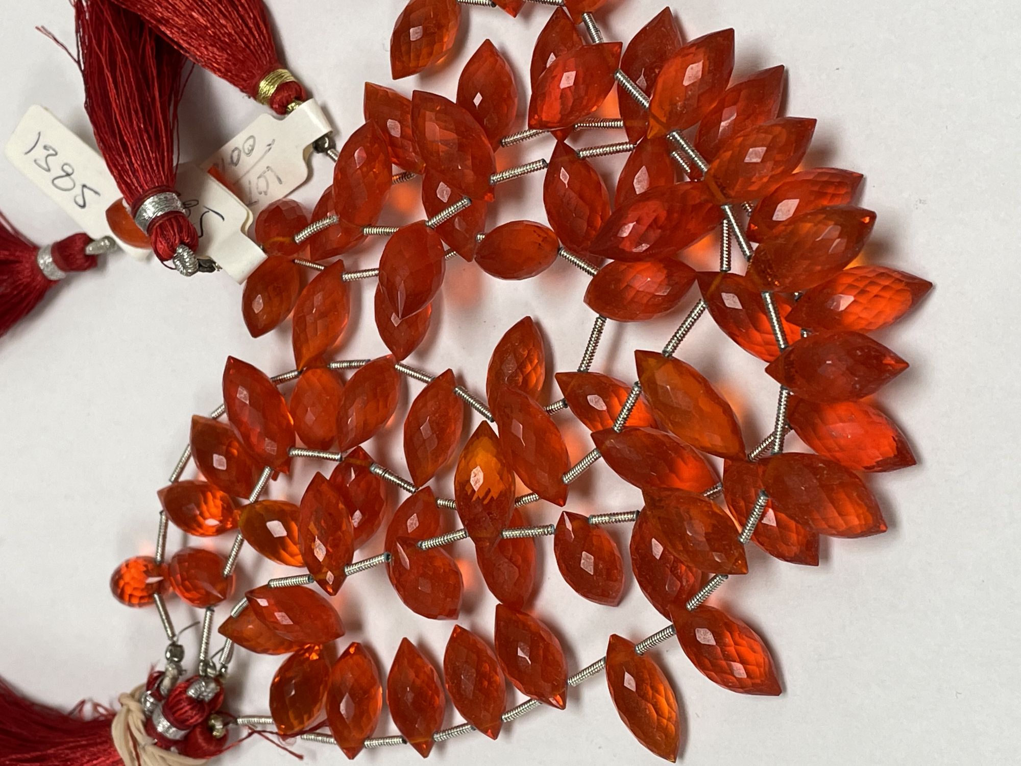 Orange Hydro Quartz Puff Marquise Faceted