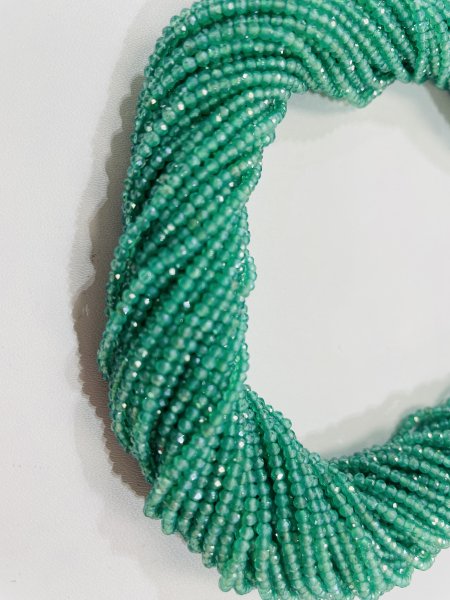 Coated Green Onyx Rondelle Faceted