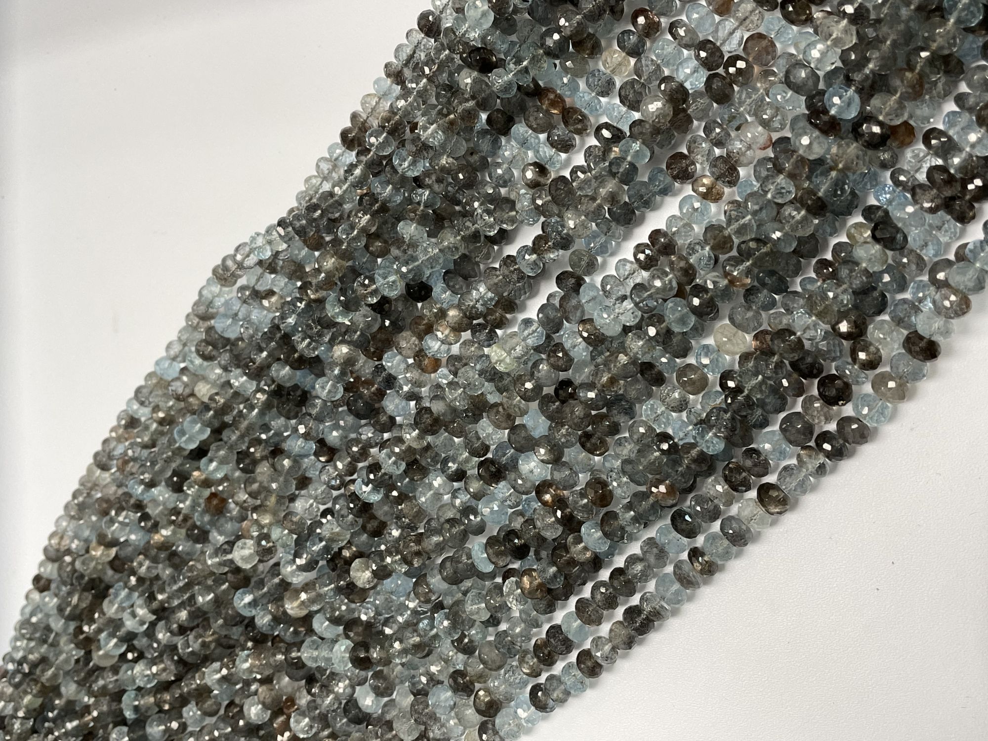 Copper Aquamarine Rondelle Faceted