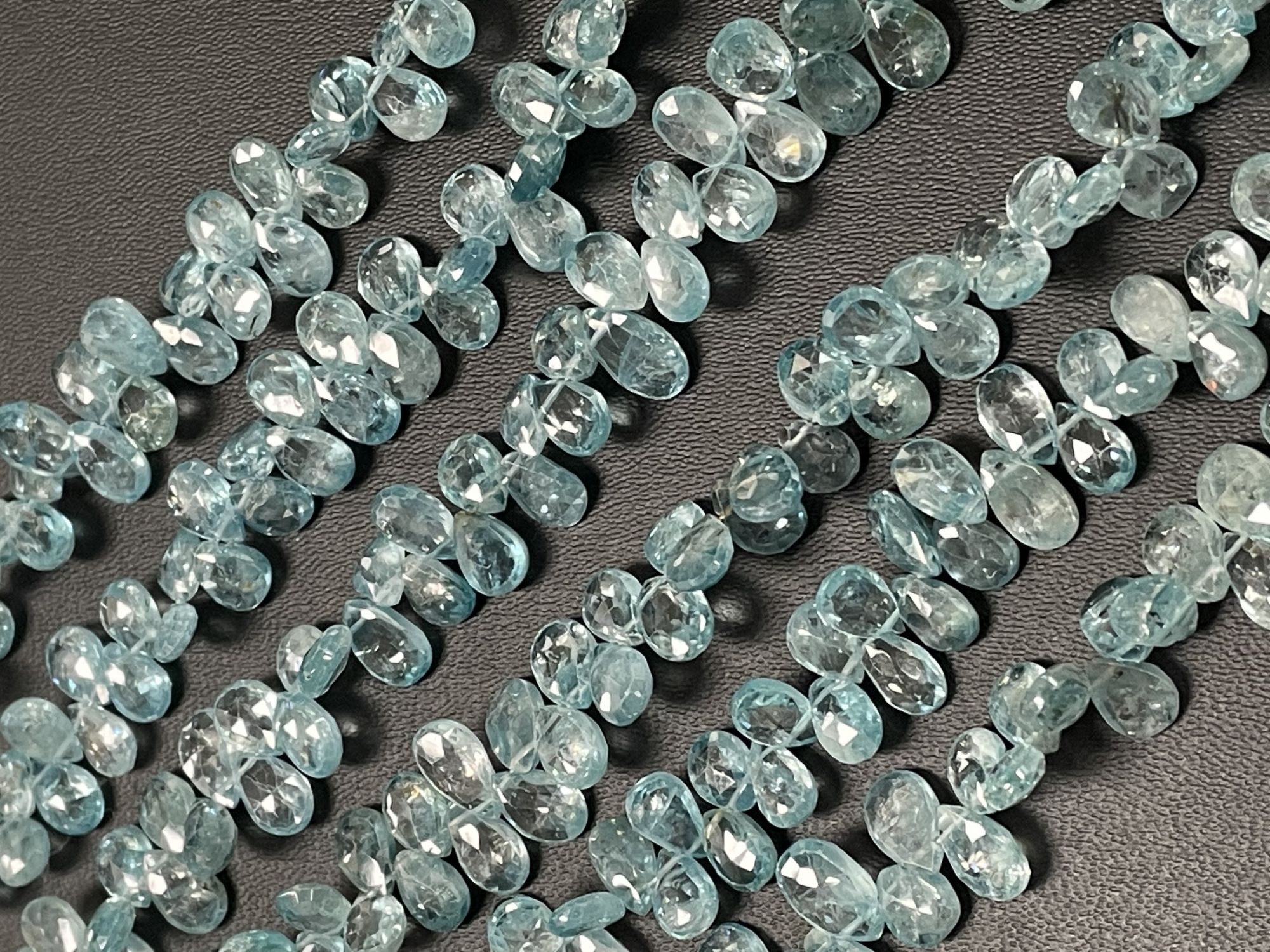 Blue Zircon Pear Faceted