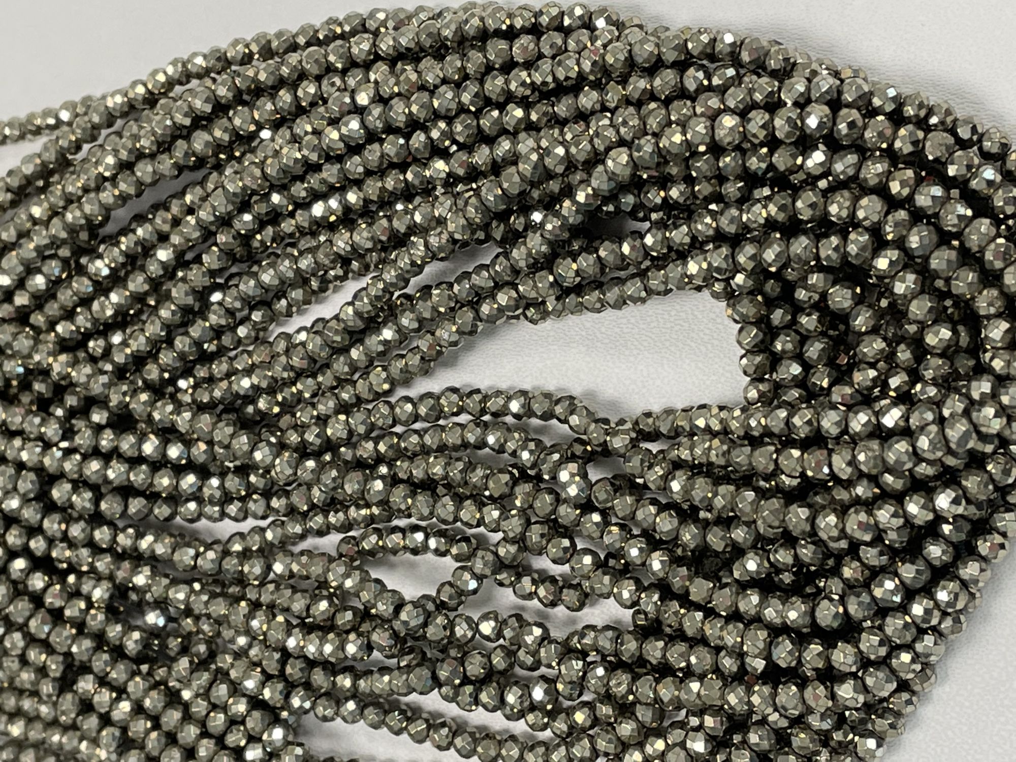 Mystic Pyrite Rondelle Faceted