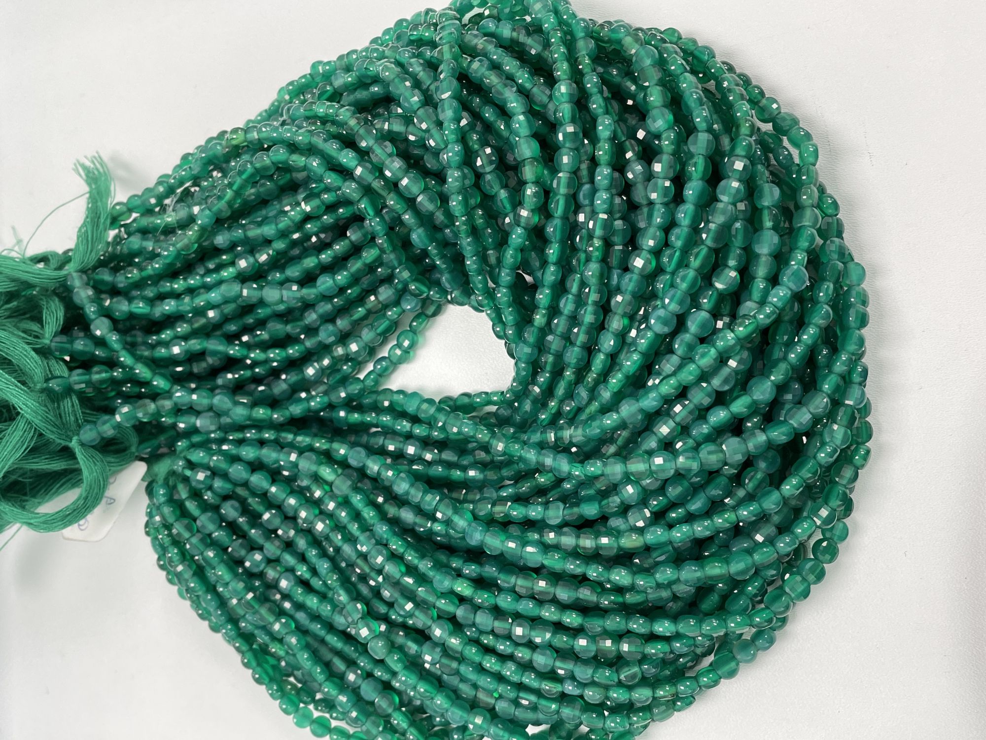 Green Onyx Coin Faceted