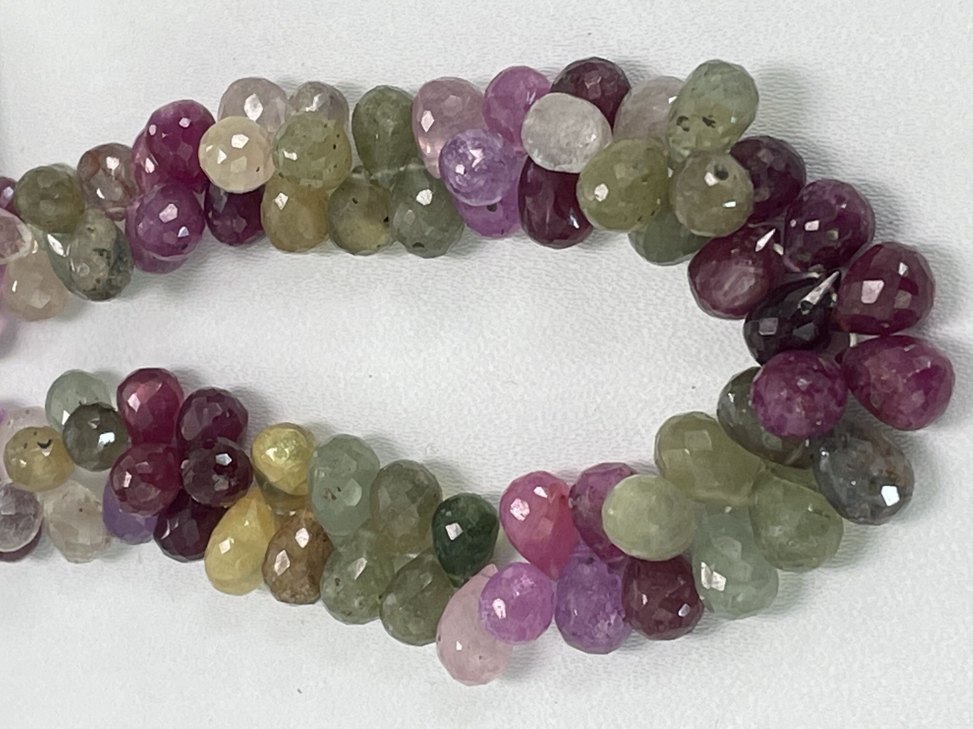 Multi Color Sapphire Drop Faceted