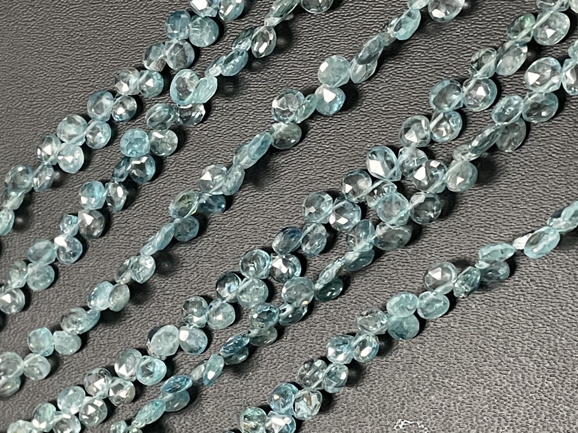 Blue Zircon Heart Faceted