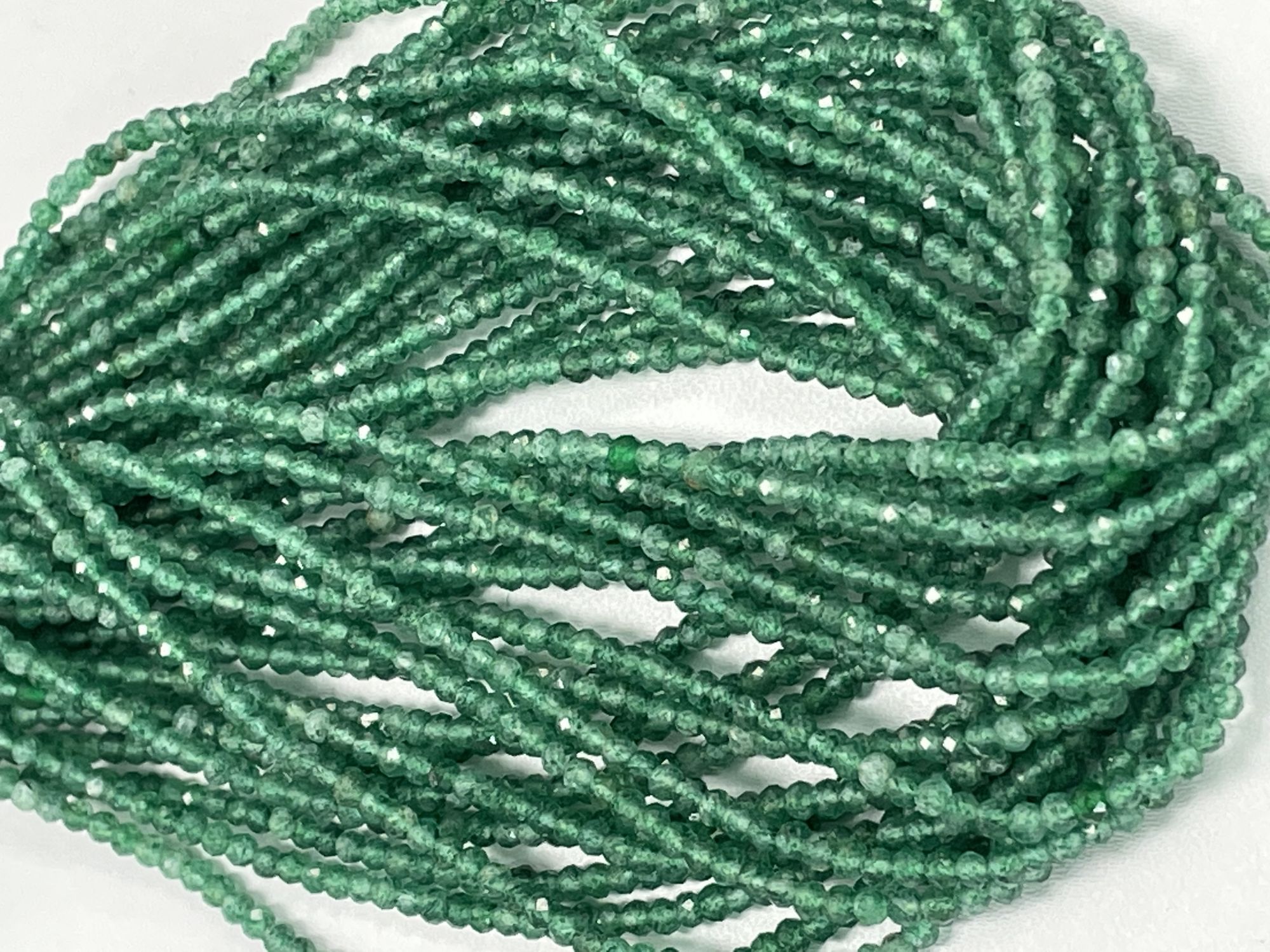 Green Strawberry Quartz Rondelle Faceted