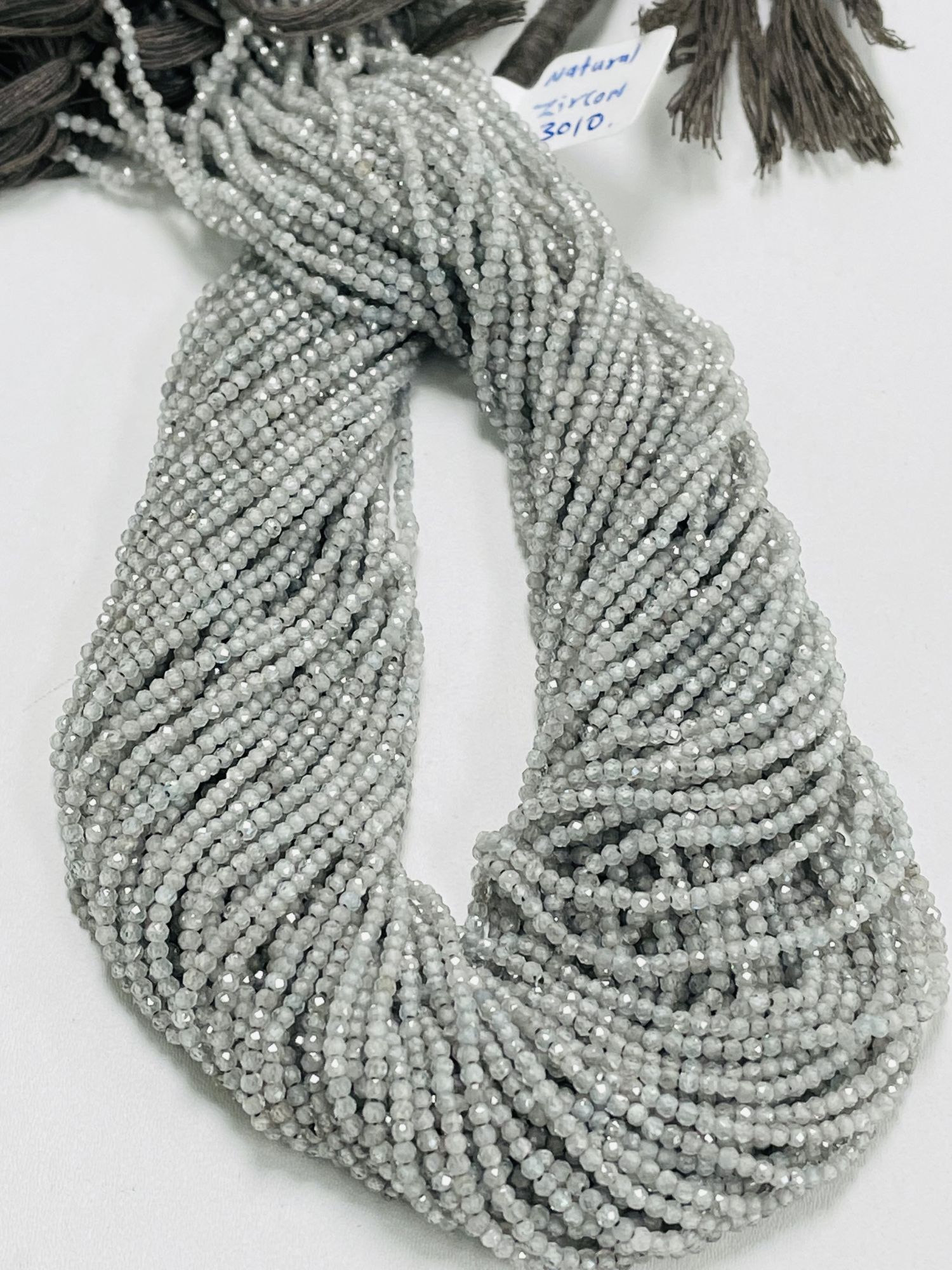 Natural Grey Zircon Rondelle Faceted