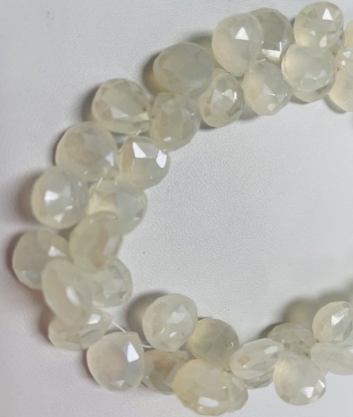 Pearl Chalcedony Heart Faceted