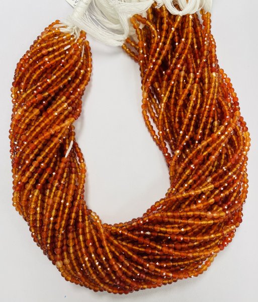 Shaded Carnelian Rondelle Faceted