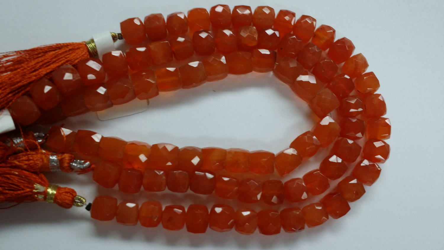 Carnelian Cube Faceted