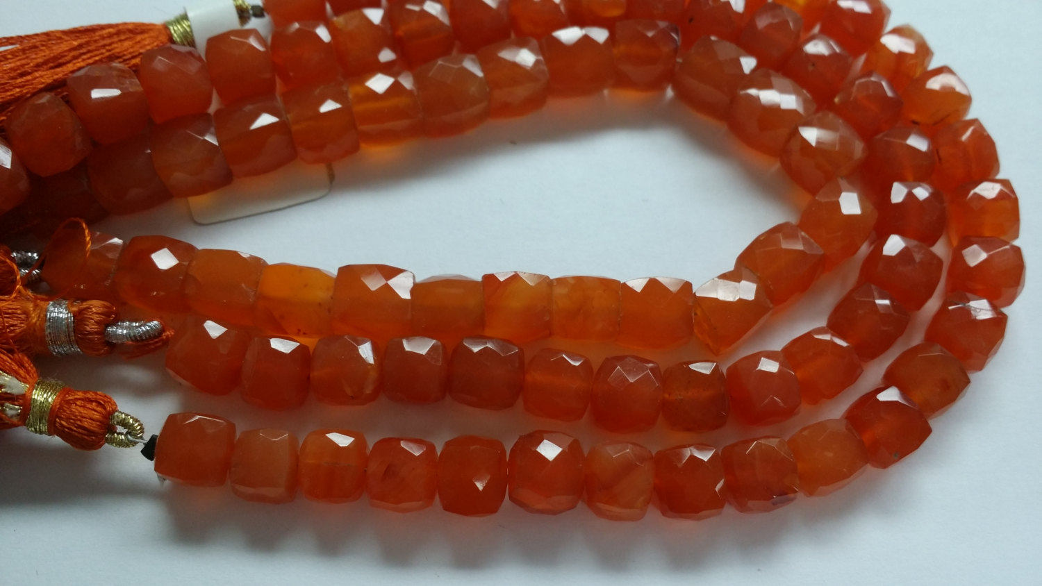 Carnelian Cube Faceted