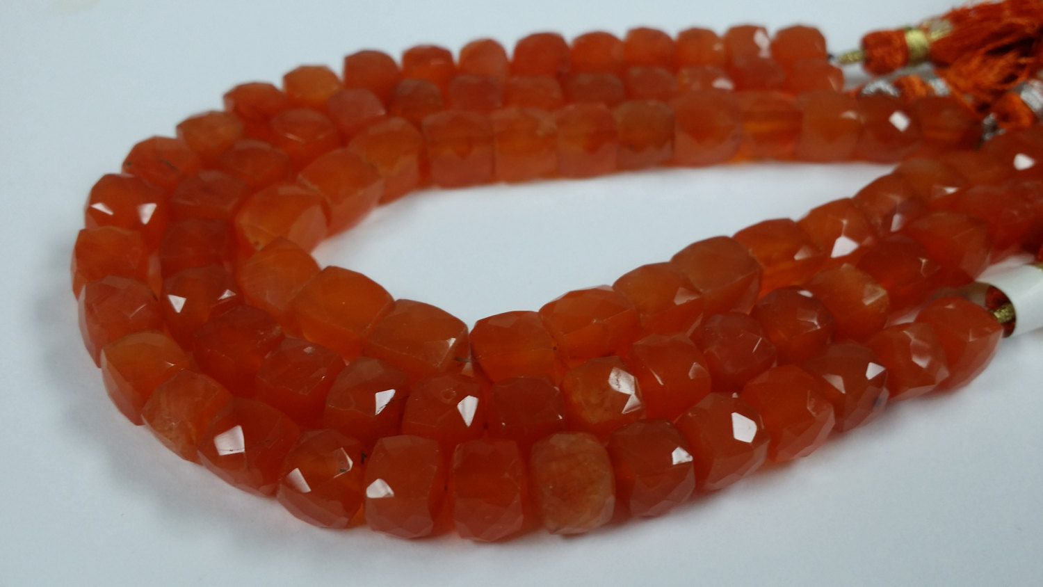 Carnelian Cube Faceted