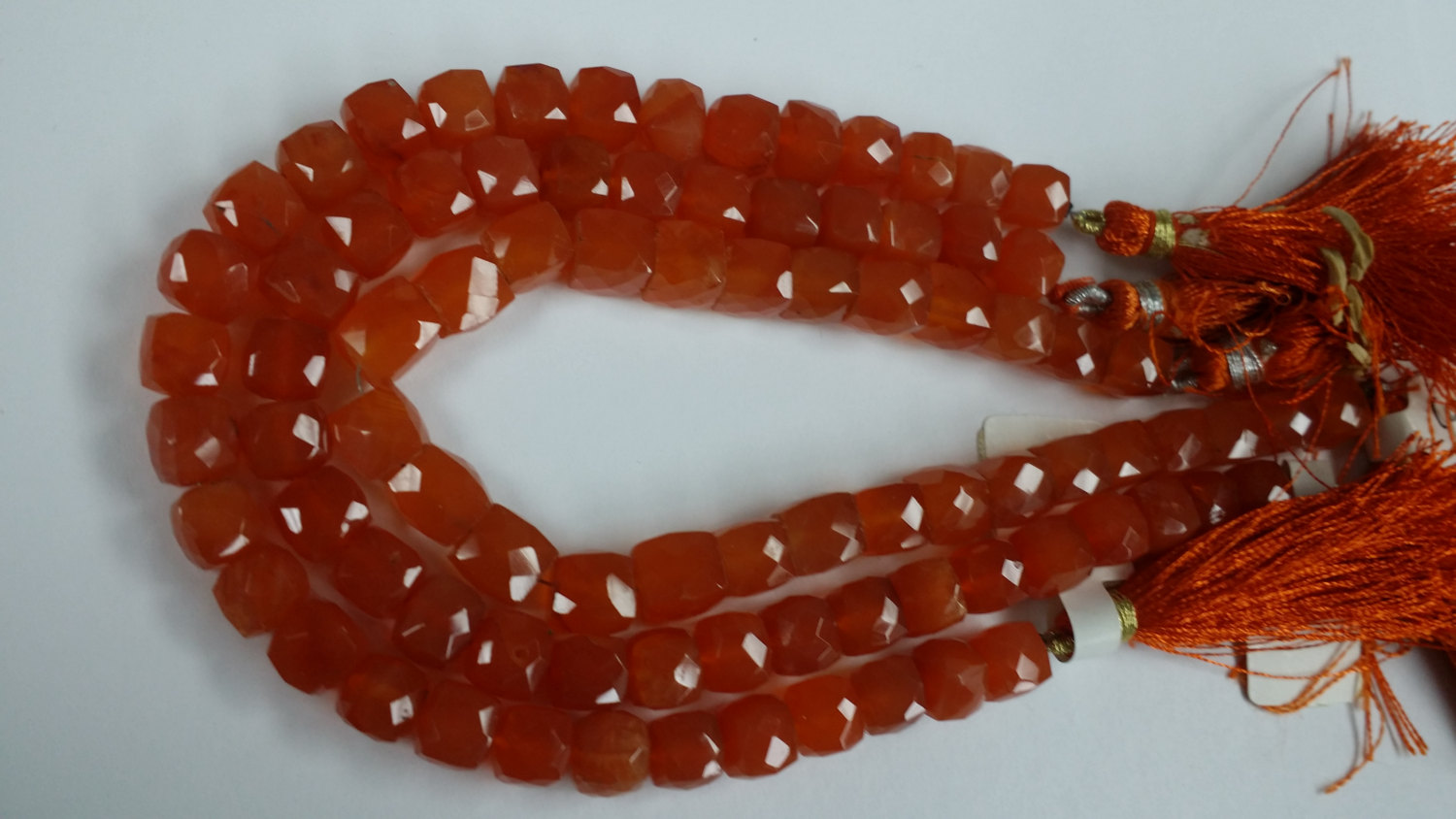 Carnelian Cube Faceted