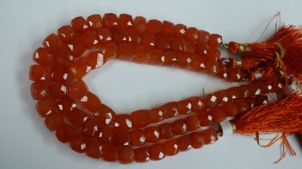 Carnelian Cube Faceted