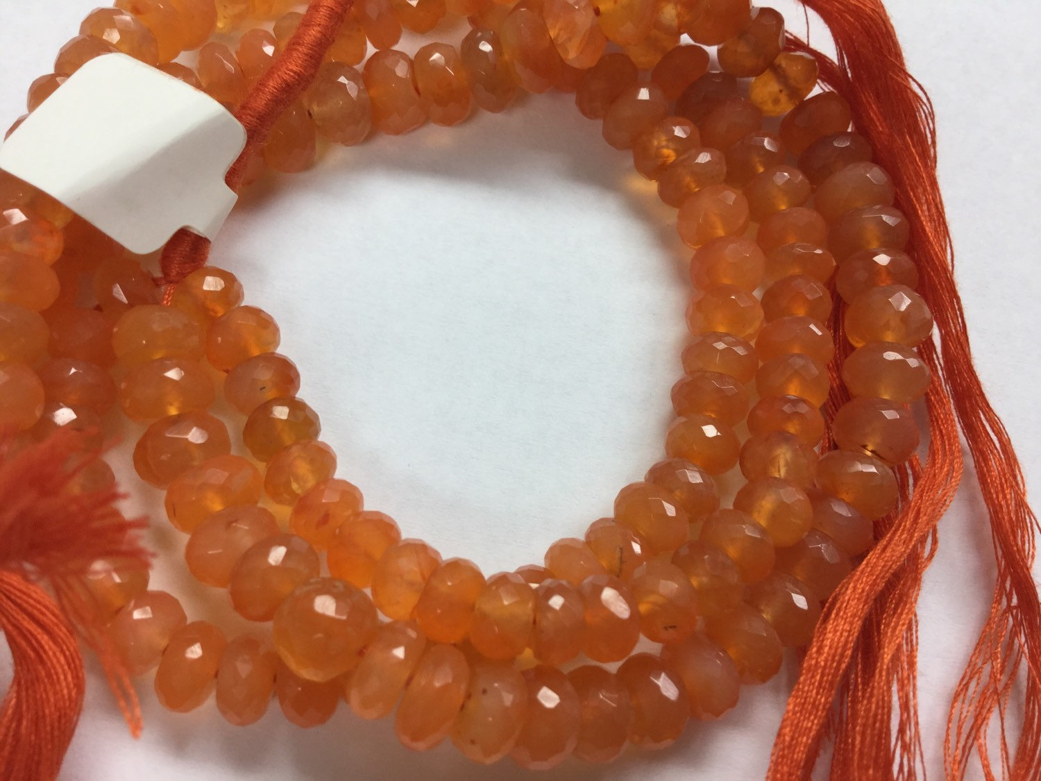 Carnelian Rondelles Faceted