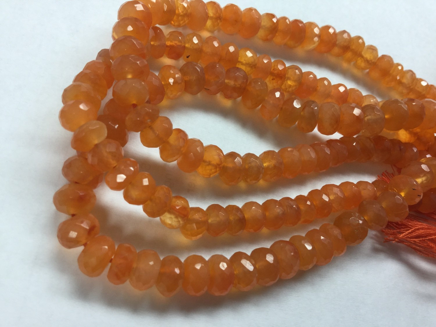 Carnelian Rondelles Faceted