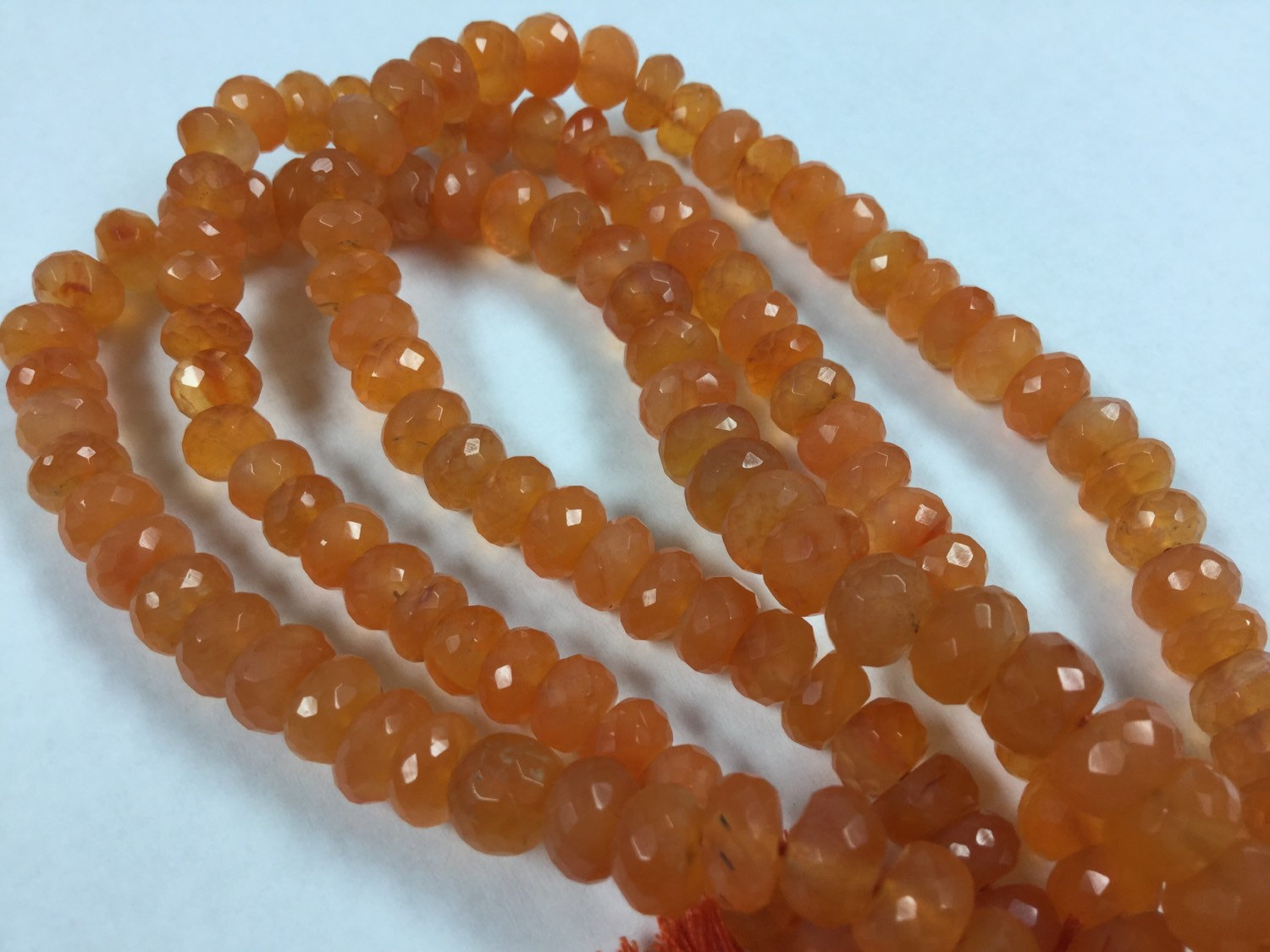 Carnelian Rondelles Faceted