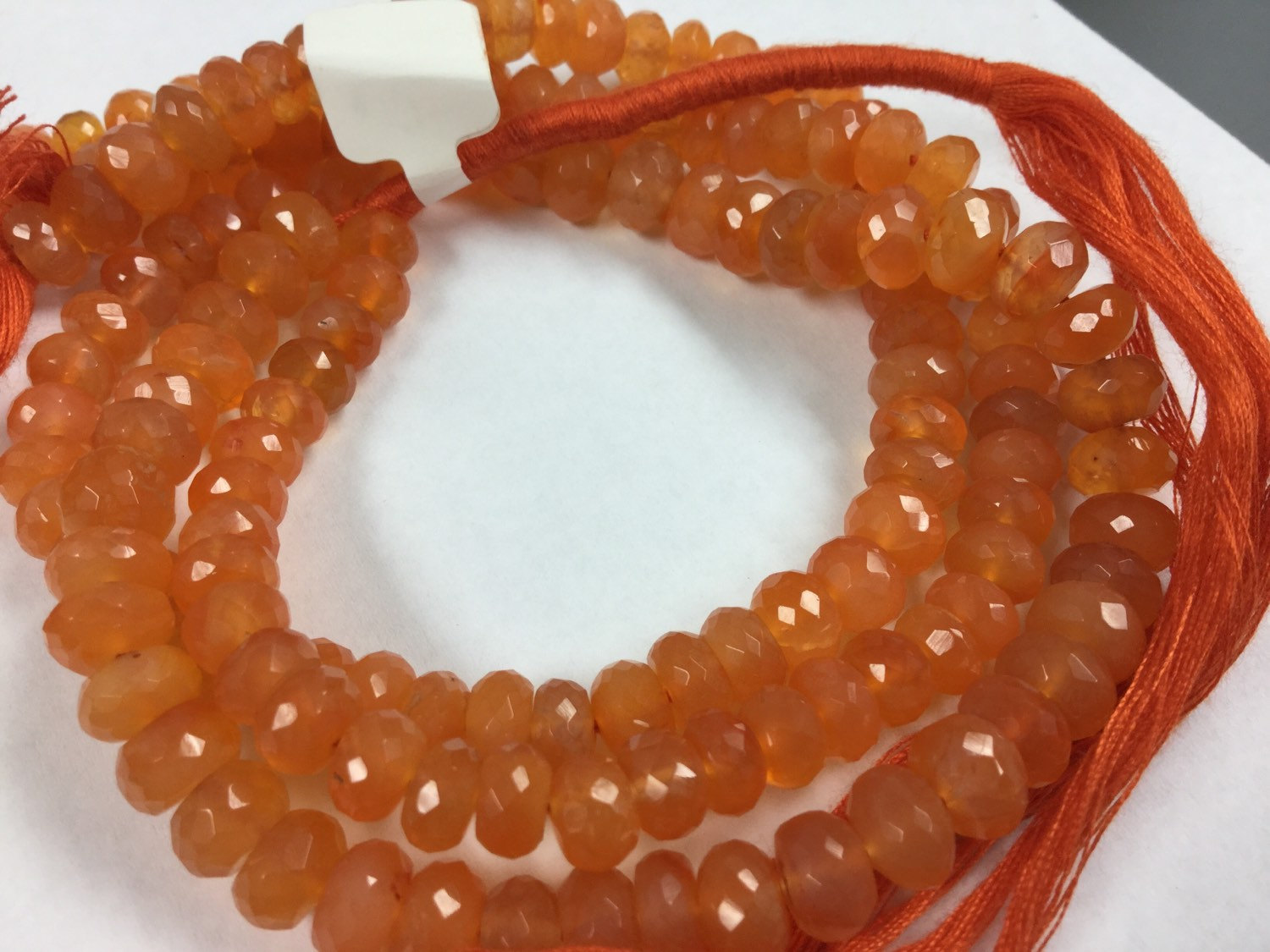 Carnelian Rondelles Faceted