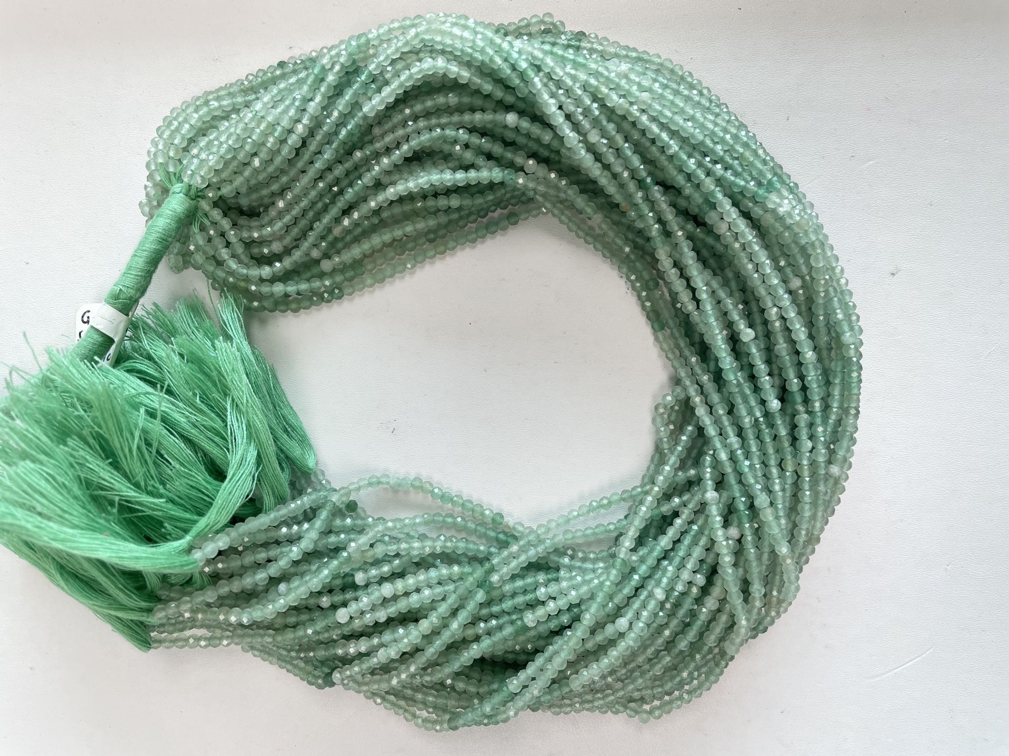 Shaded Green Strawberry Quartz Rondelle Faceted