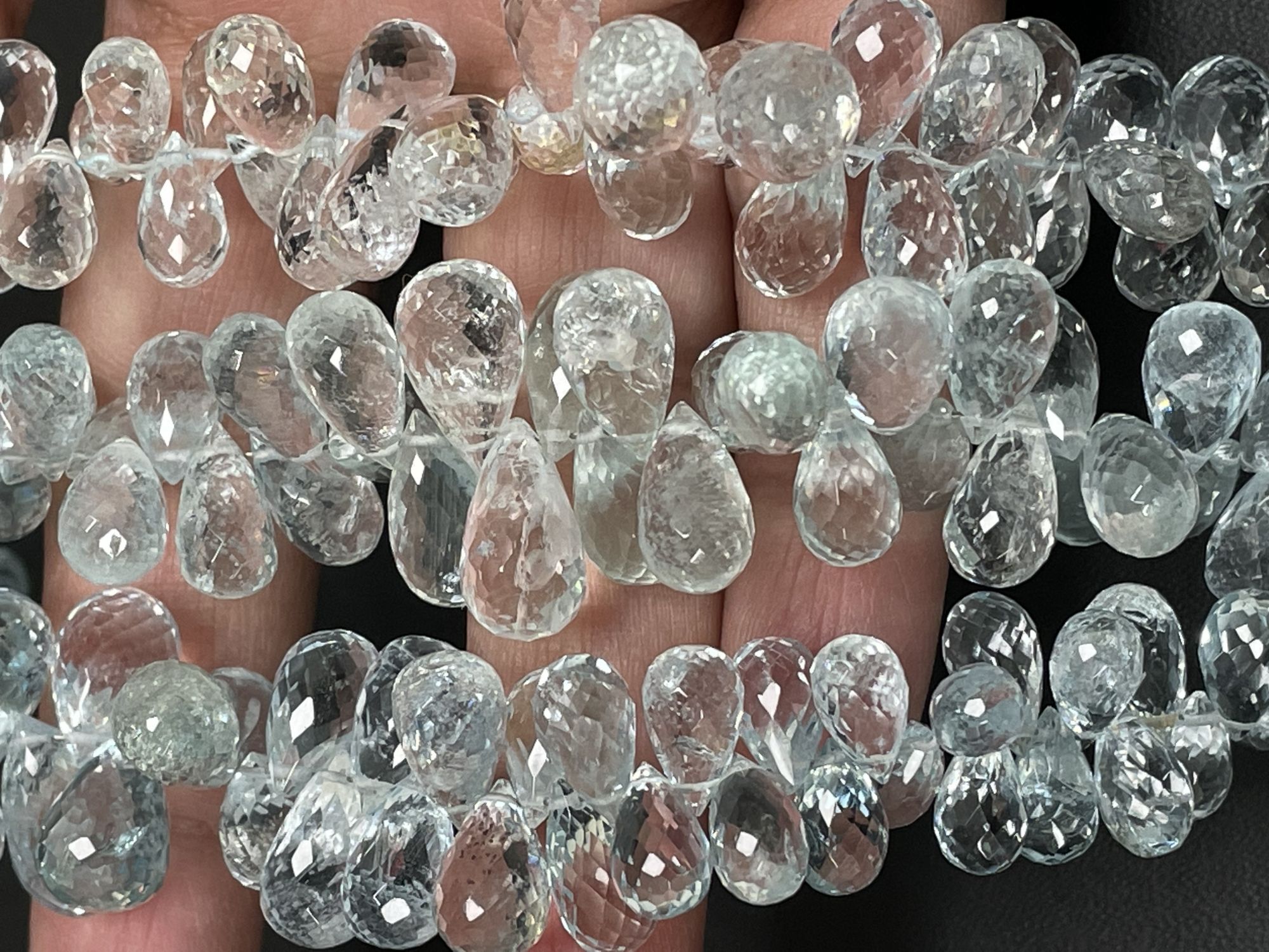 Aquamarine Drop Faceted