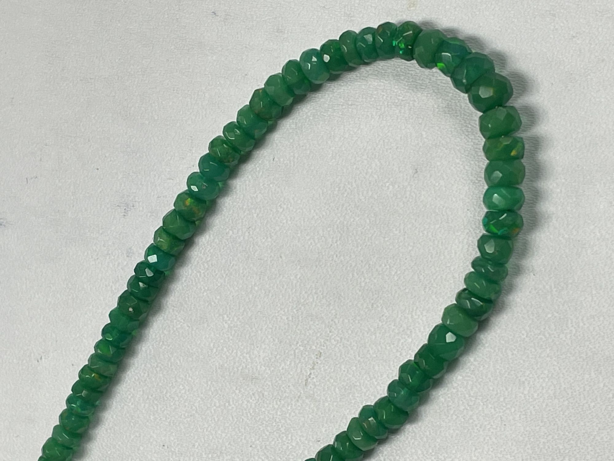 Green Ethiopian Opal Rondelle Faceted