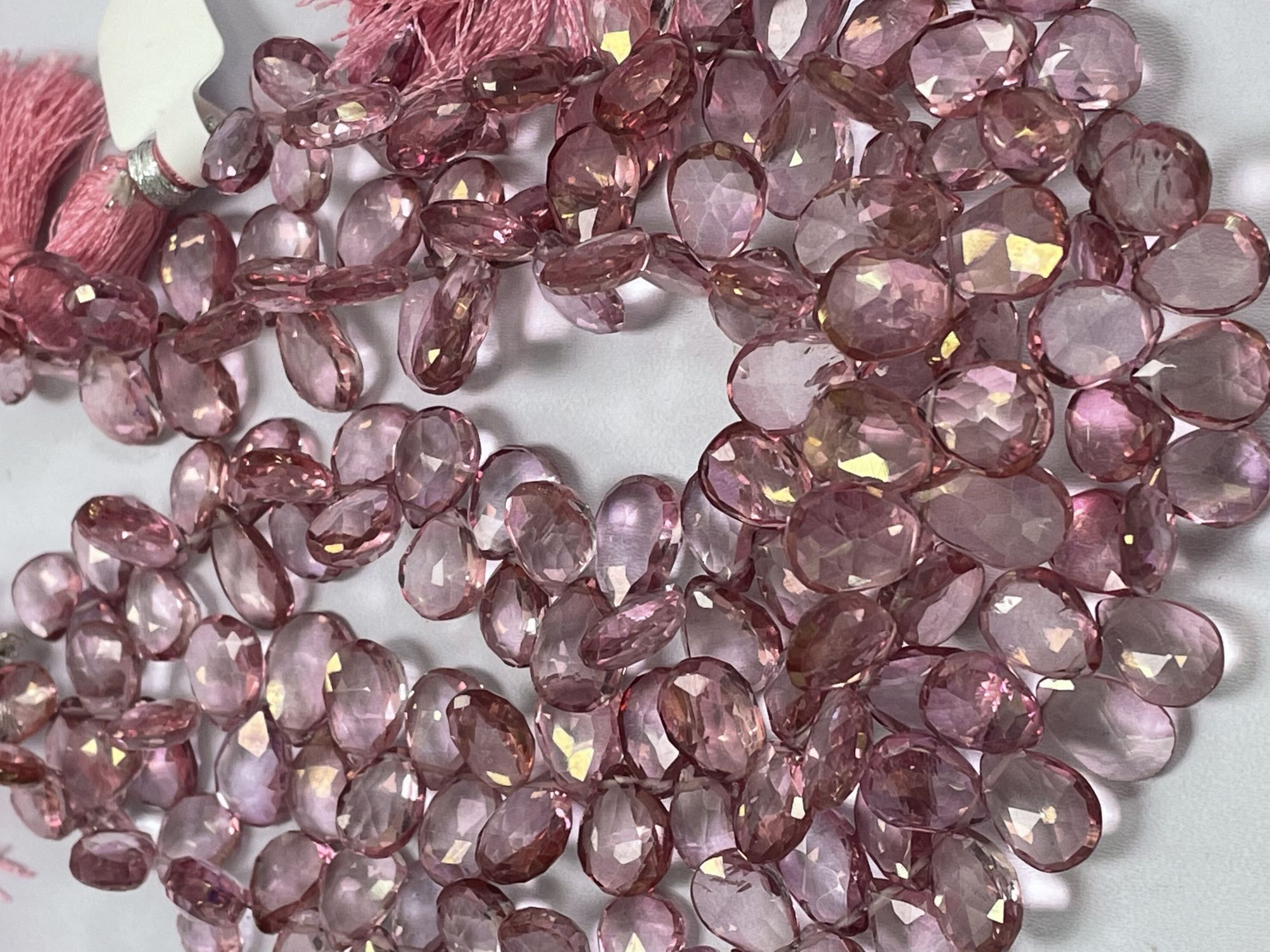 Pink Mystic Quartz Pear Faceted