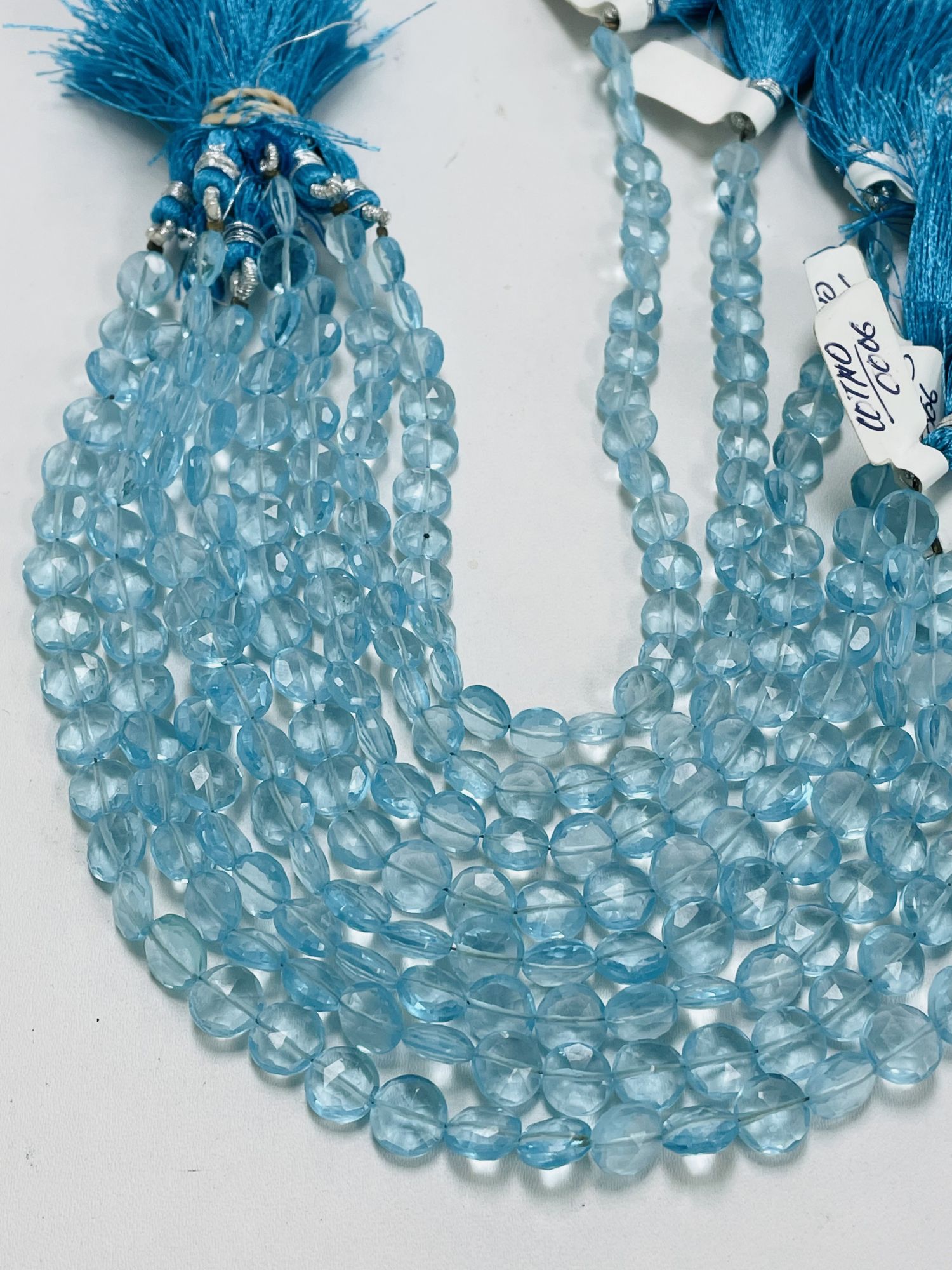 Sky Blue Hydro Quartz Coin Faceted