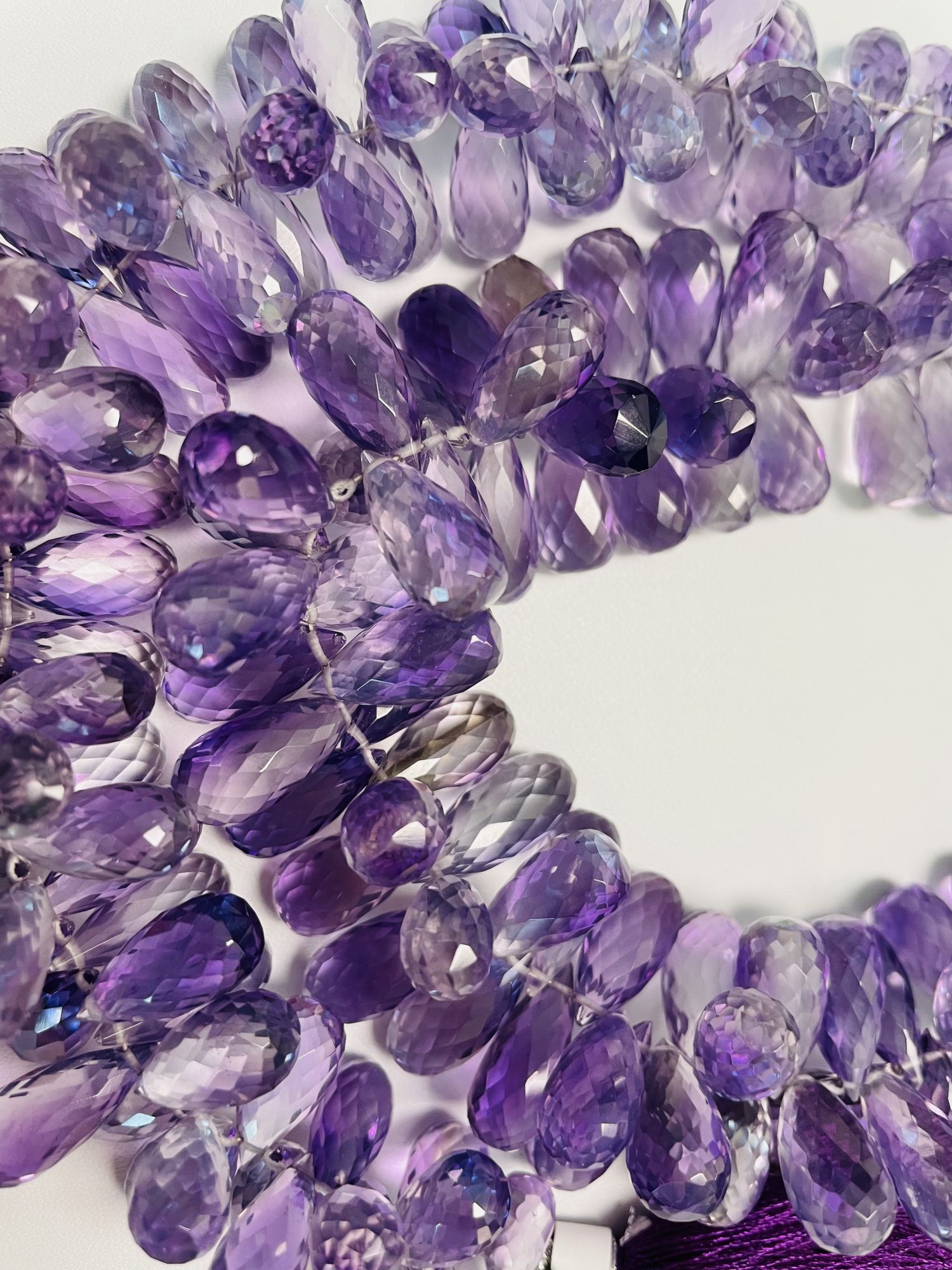 Purple Amethyst Drop Faceted
