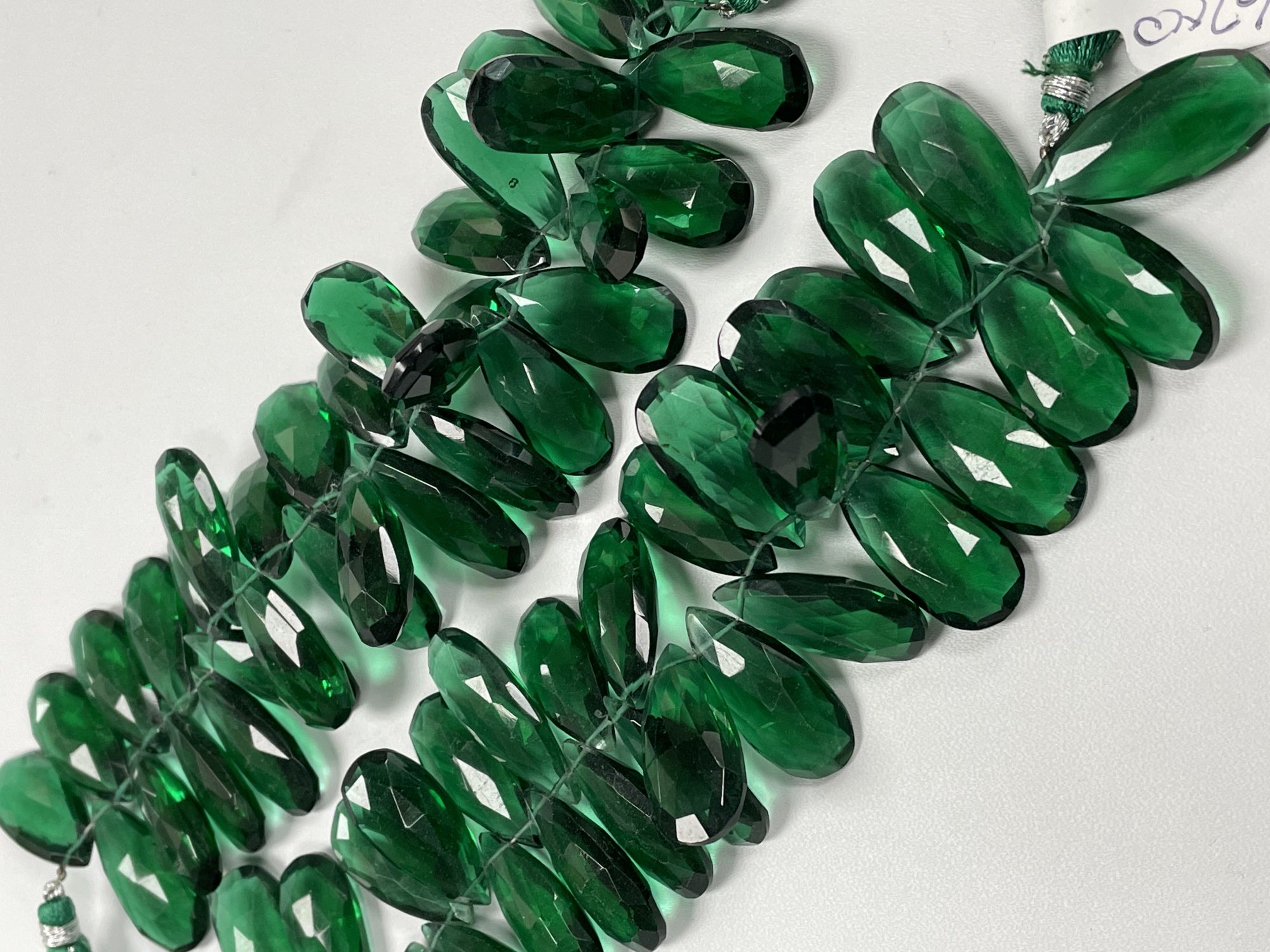 Green Hydro Quartz Long Pear Faceted