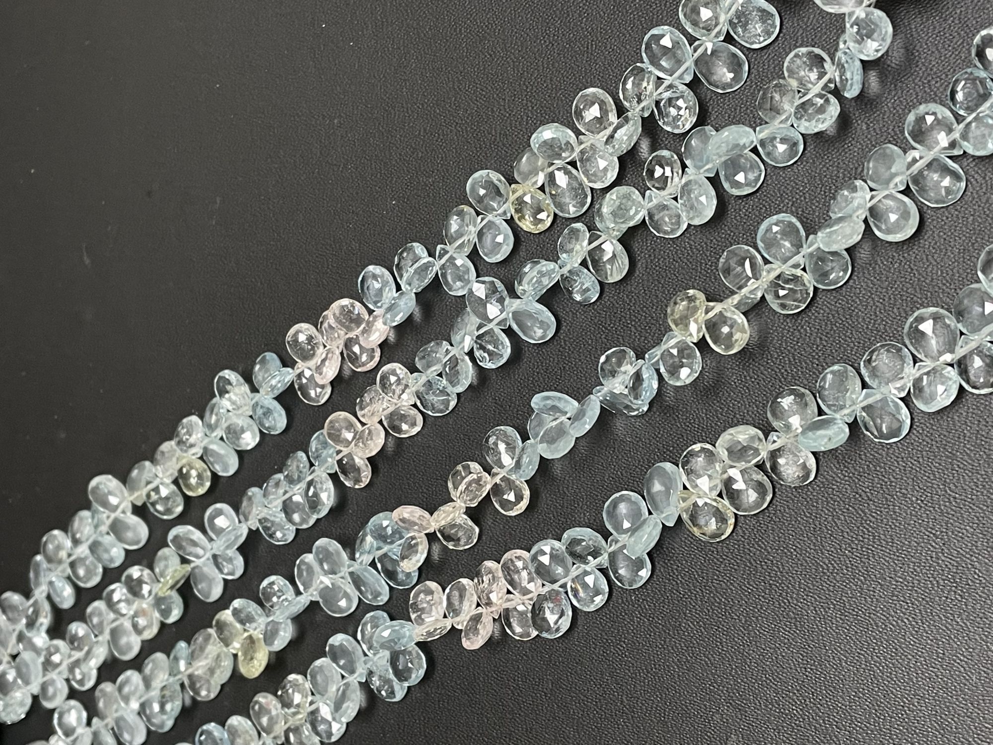 Multi Aquamarine Pear Faceted