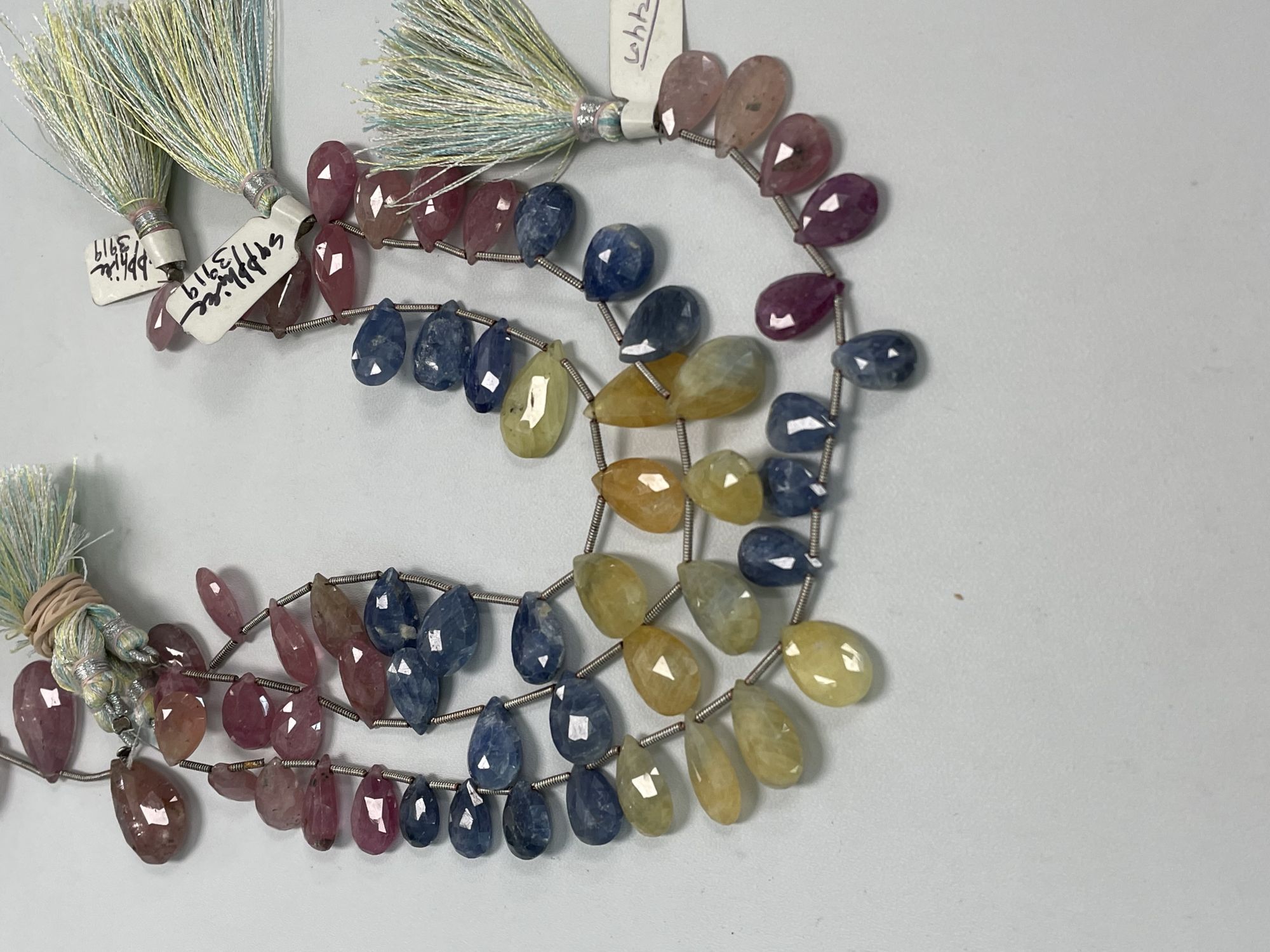 Multi Color Sapphire Pear Faceted