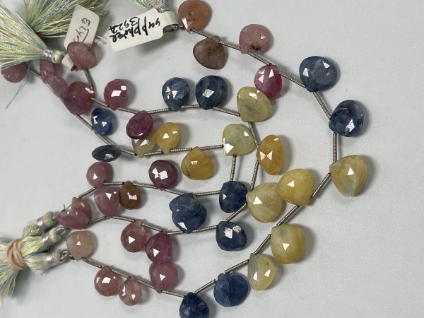 Multi Color Sapphire Heart Faceted