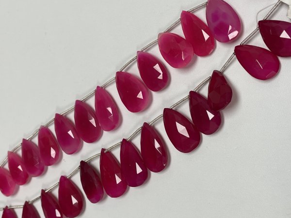 Pink Chalcedony Pears Faceted