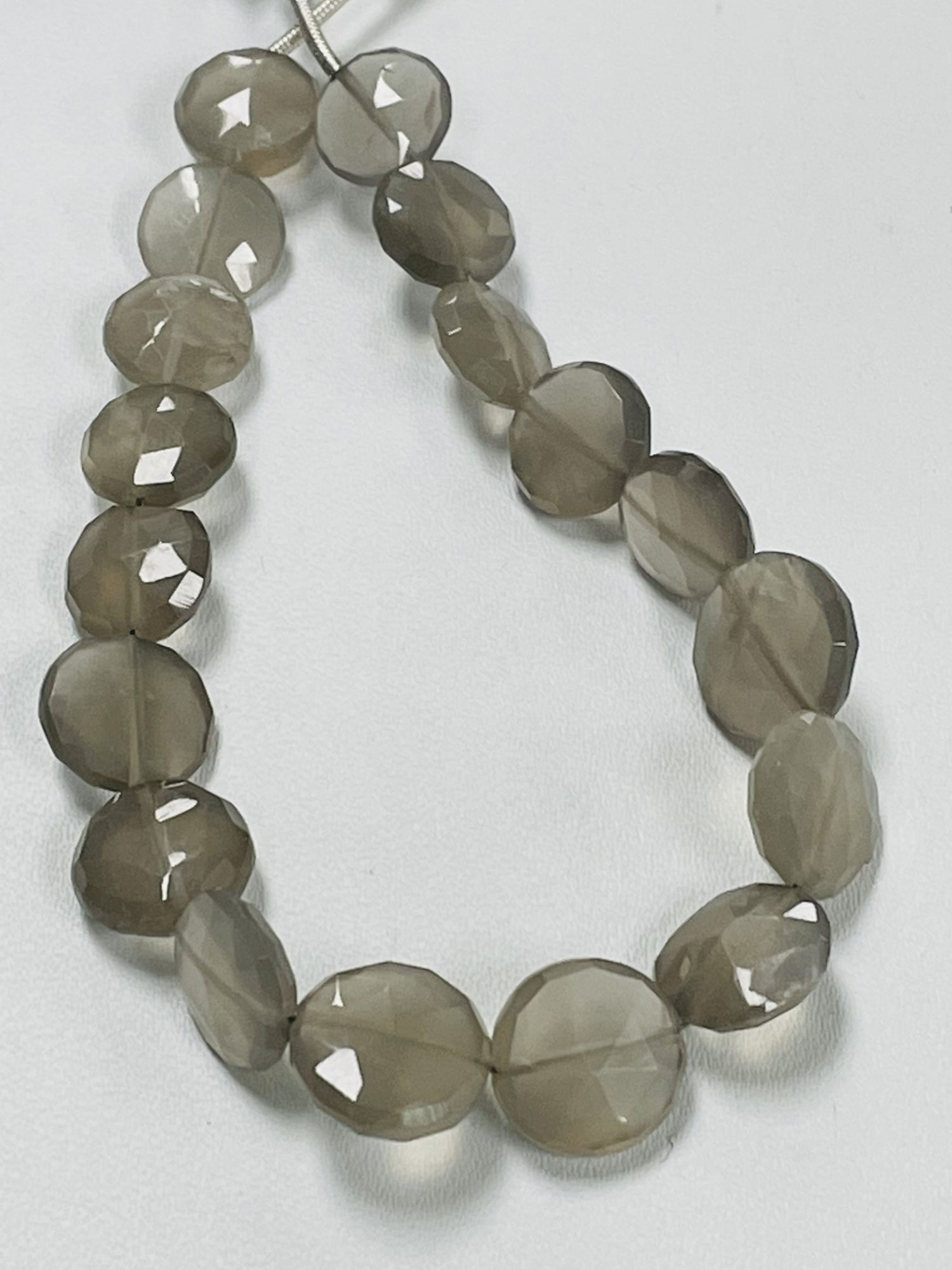 Grey Moonstone Coin Faceted