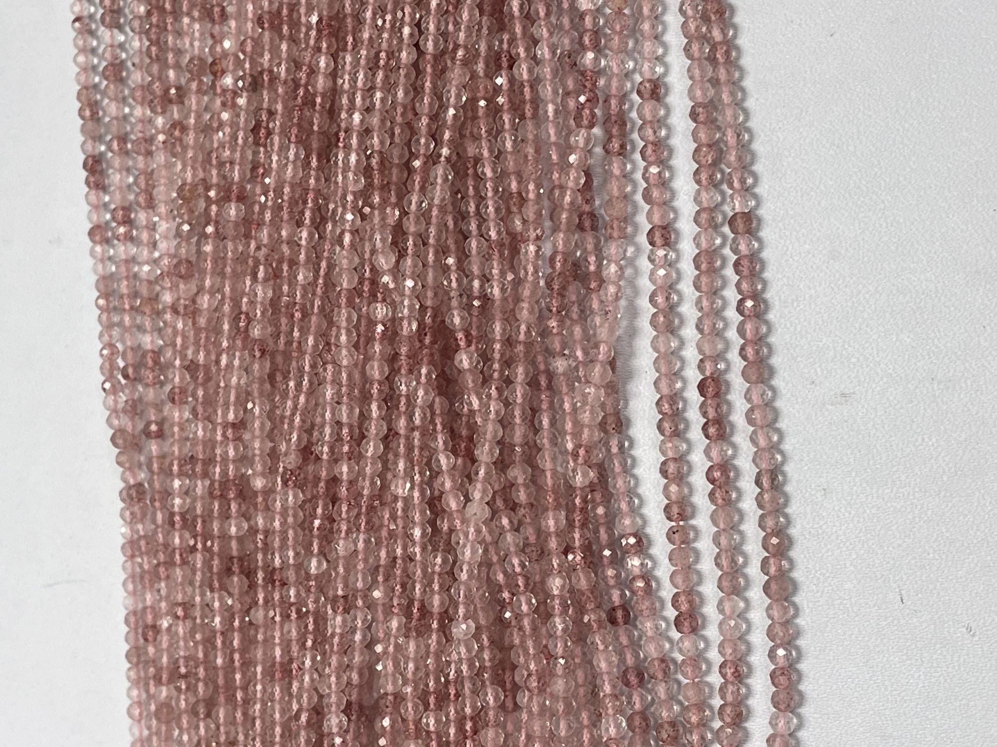 Pink Strawberry Quartz Round Faceted